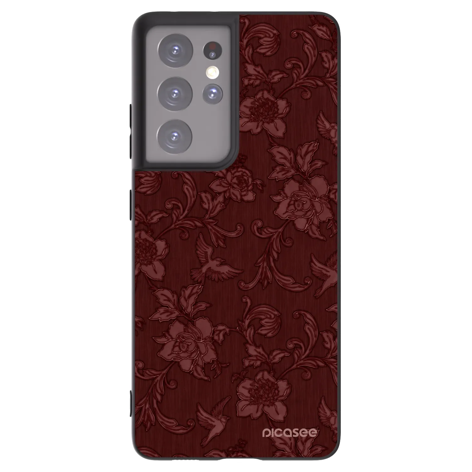 Picasee fekete szilikon tok az alábbi mobiltelefonokra Samsung Galaxy S21 Ultra 5G G998B - Red Elegance