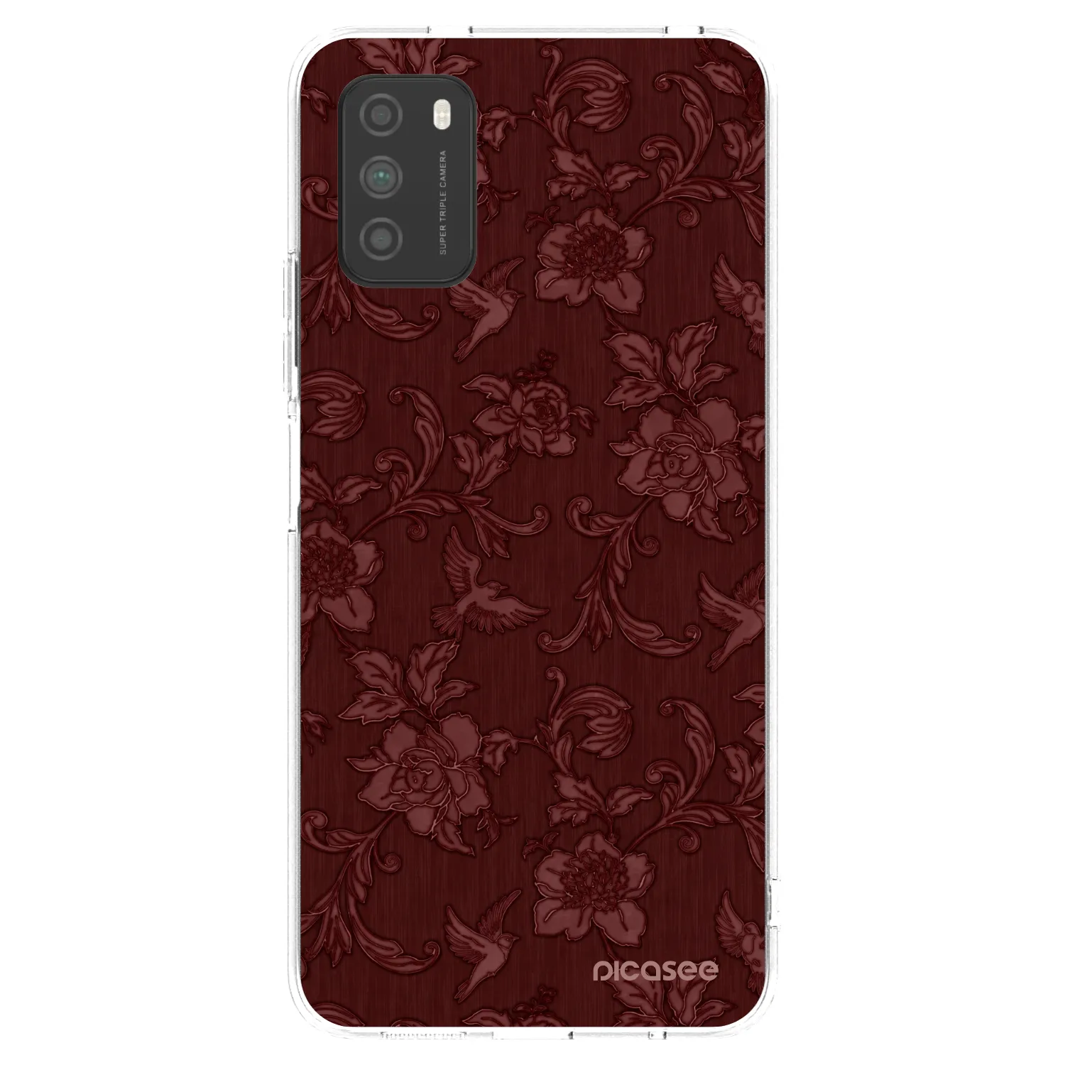 Picasee átlátszó szilikon tok az alábbi mobiltelefonokra Xiaomi Poco M3 - Red Elegance