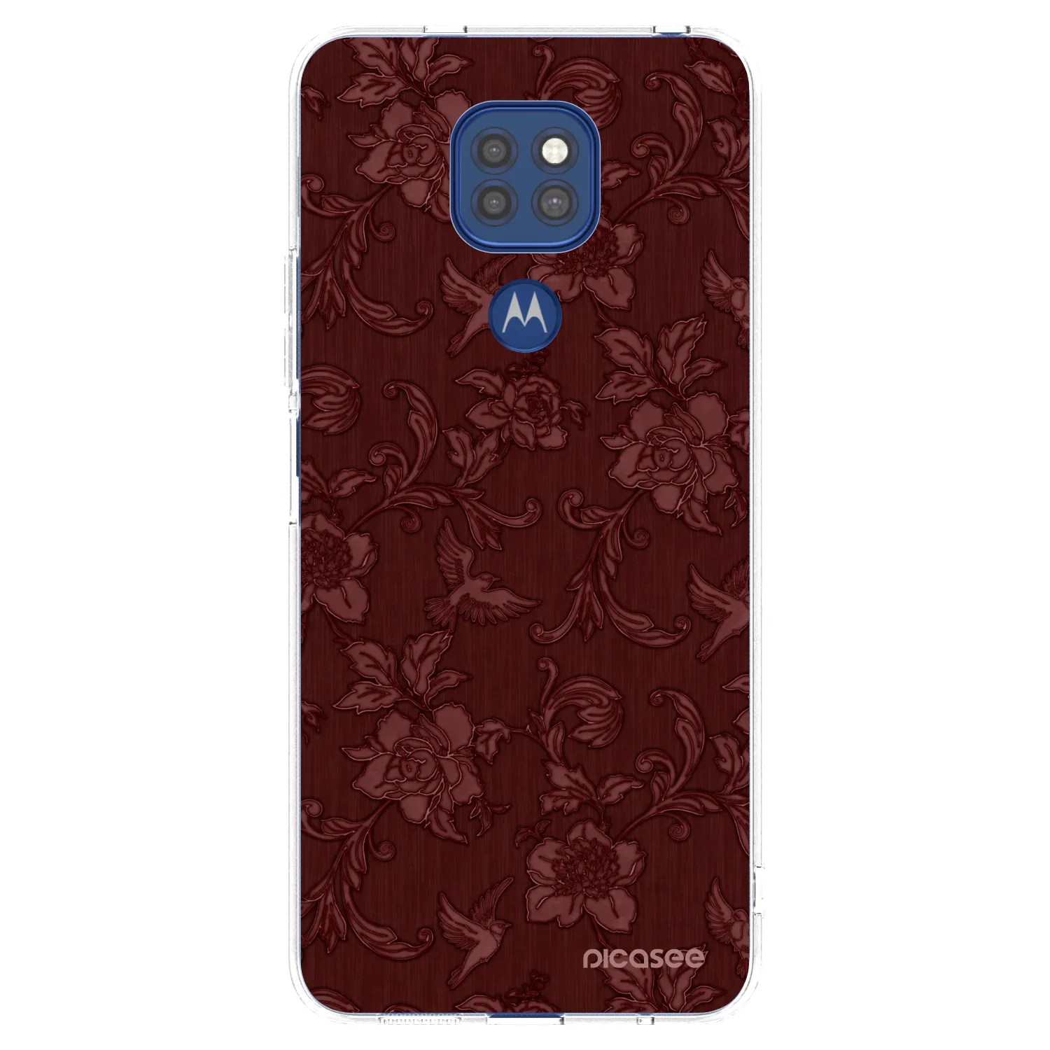 Picasee átlátszó szilikon tok az alábbi mobiltelefonokra Motorola Moto G9 Play - Red Elegance