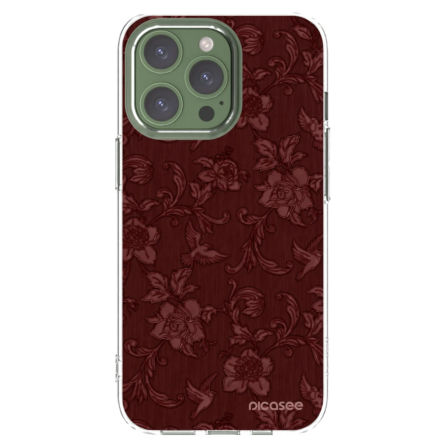 Picasee átlátszó szilikon tok az alábbi mobiltelefonokra Apple iPhone 13 Pro - Red Elegance