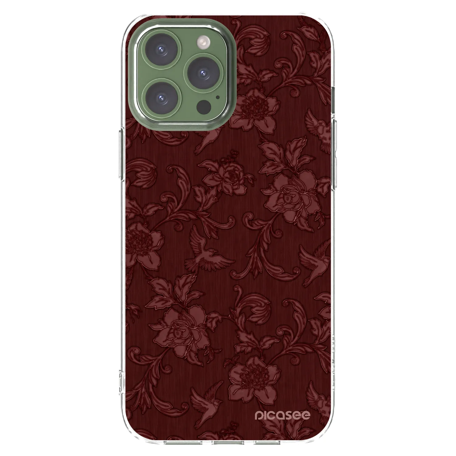 Picasee átlátszó szilikon tok az alábbi mobiltelefonokra Apple iPhone 13 Pro Max - Red Elegance