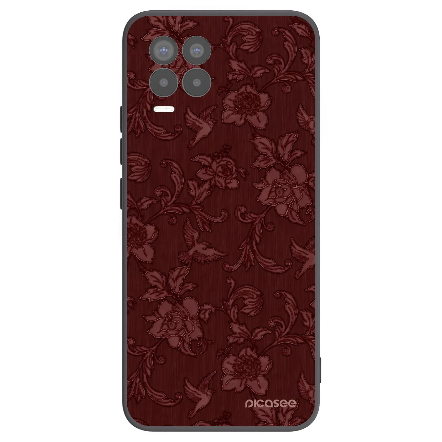Picasee fekete szilikon tok az alábbi mobiltelefonokra Realme 8 4G - Red Elegance
