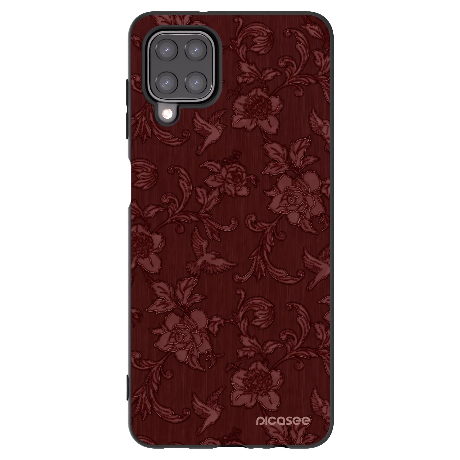 Picasee fekete szilikon tok az alábbi mobiltelefonokra Samsung Galaxy M12 M127F - Red Elegance