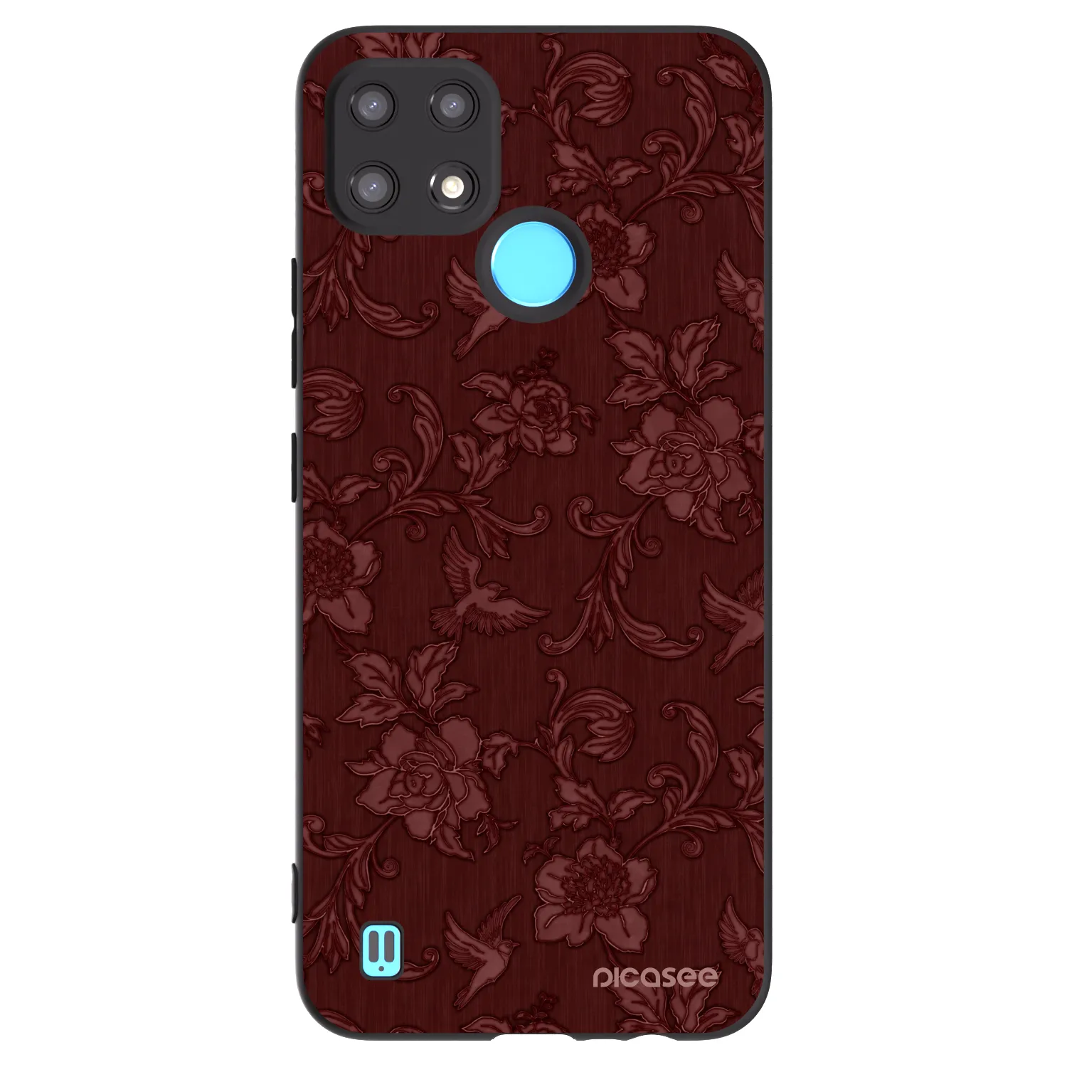 Picasee fekete szilikon tok az alábbi mobiltelefonokra Realme C21 - Red Elegance