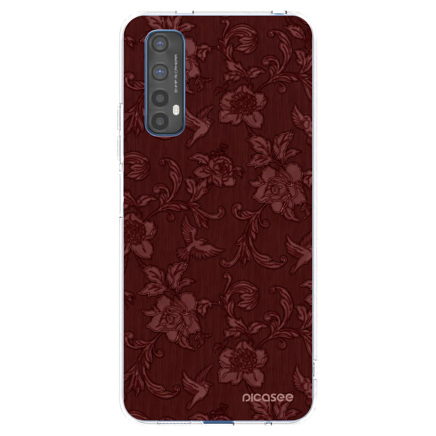 Picasee átlátszó szilikon tok az alábbi mobiltelefonokra Realme 7 - Red Elegance