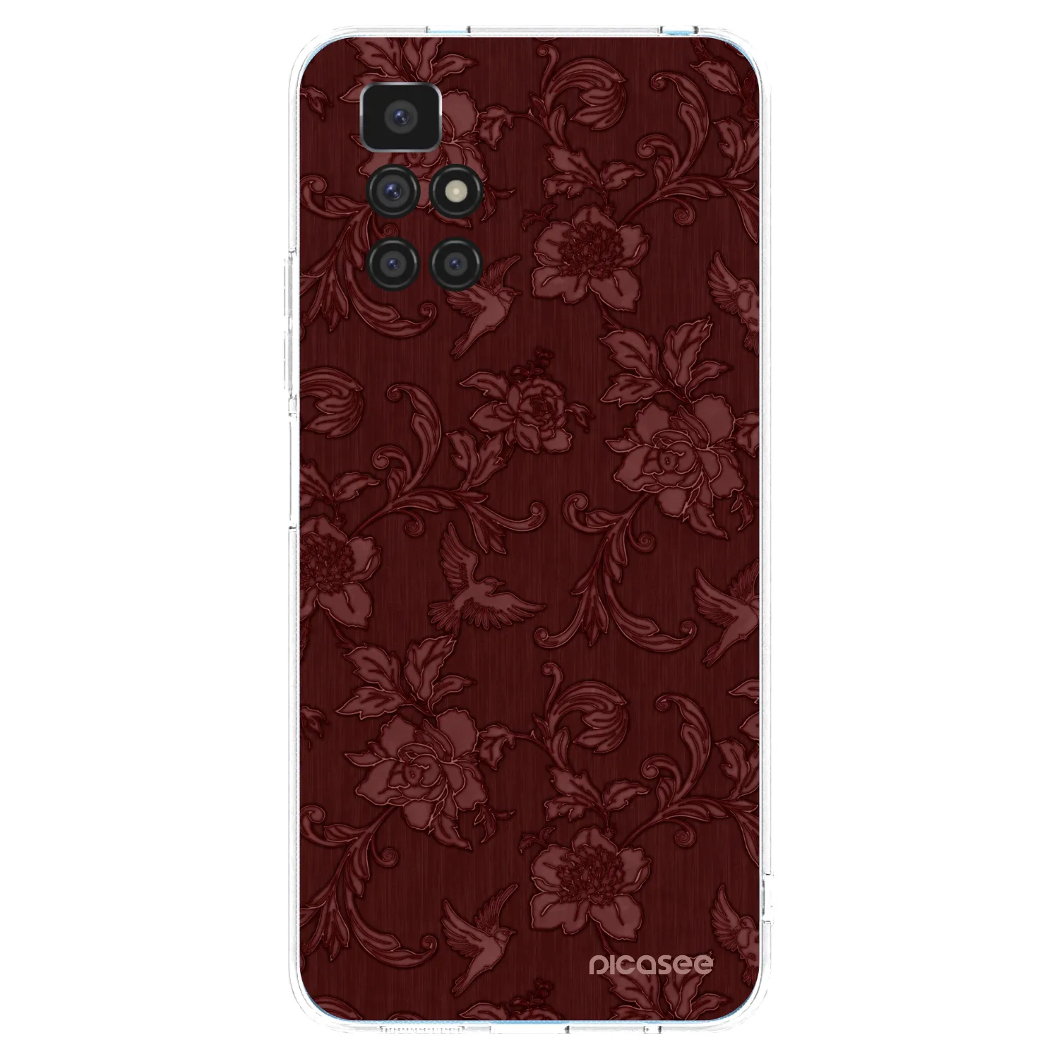 Picasee átlátszó szilikon tok az alábbi mobiltelefonokra Xiaomi Redmi 10 - Red Elegance
