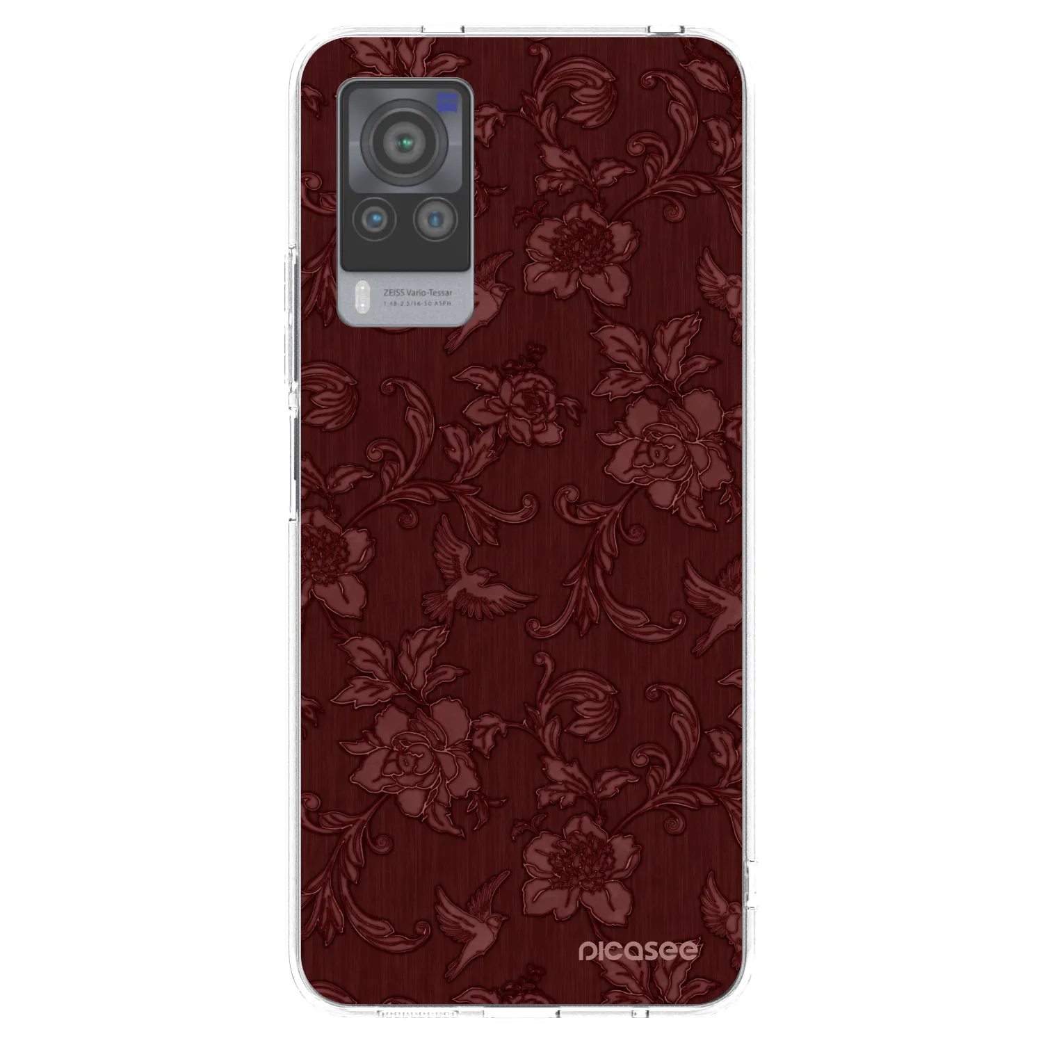 Picasee átlátszó szilikon tok az alábbi mobiltelefonokra Vivo X60 Pro 5G - Red Elegance