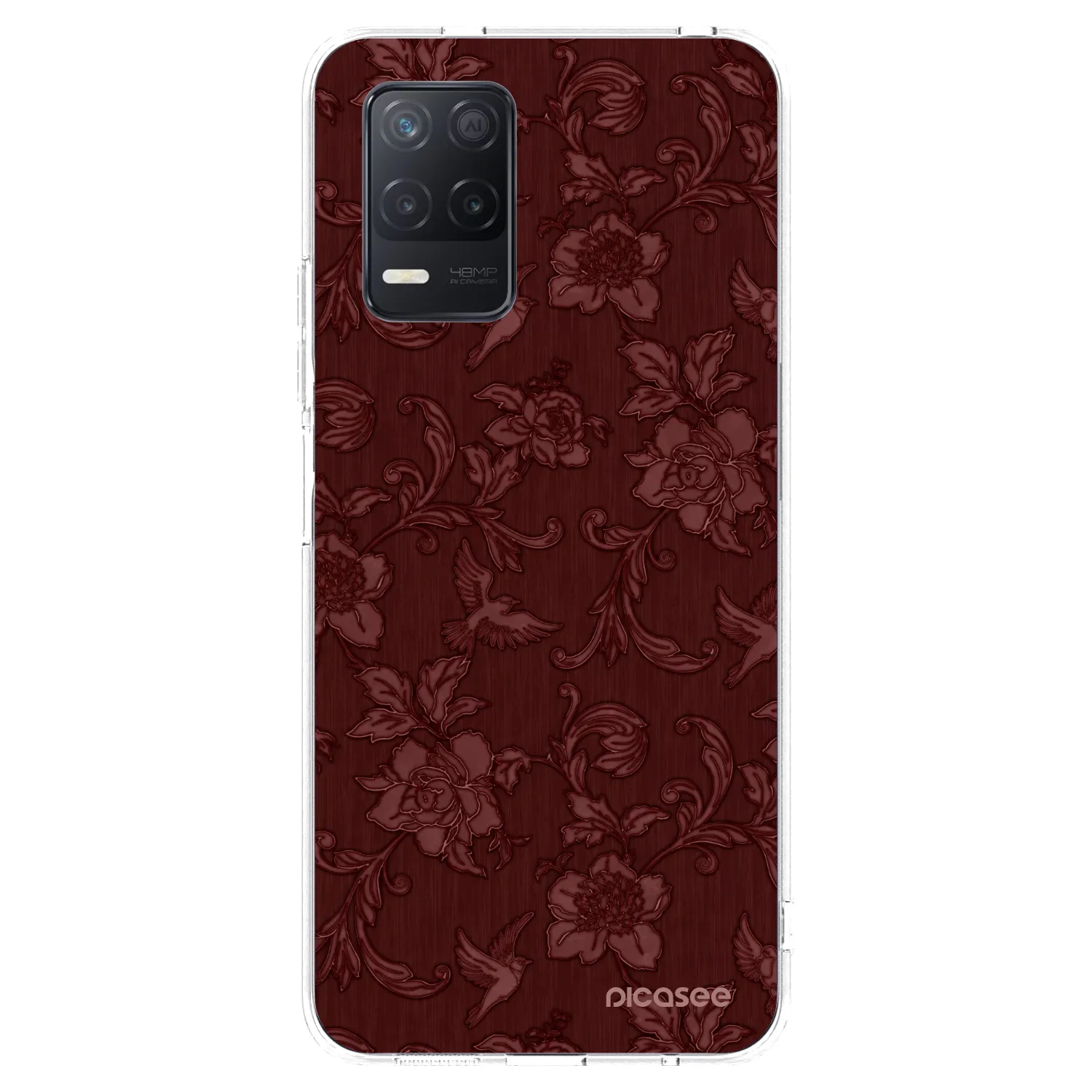 Picasee átlátszó szilikon tok az alábbi mobiltelefonokra Realme 8 5G - Red Elegance