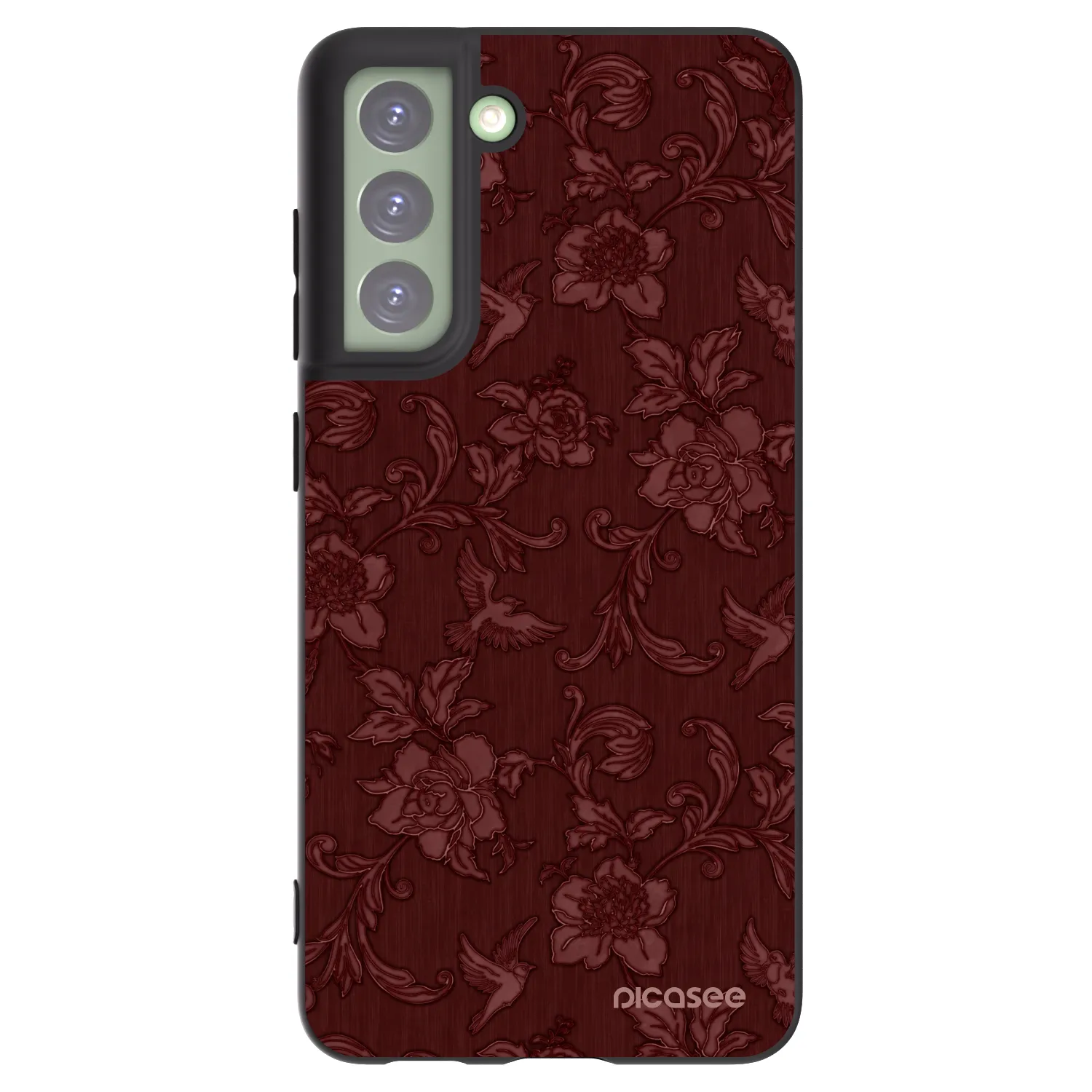 Picasee fekete szilikon tok az alábbi mobiltelefonokra Samsung Galaxy S21 FE 5G - Red Elegance