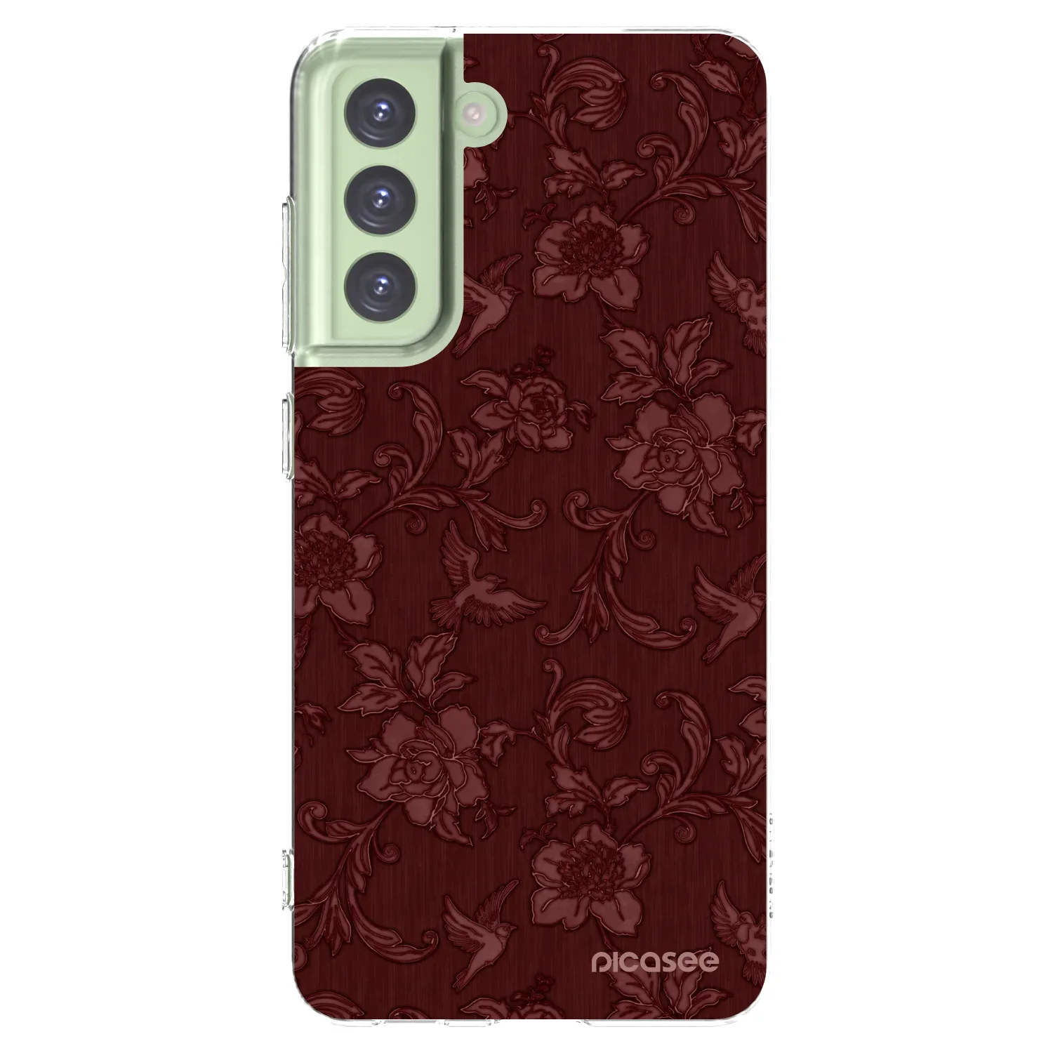 Picasee átlátszó szilikon tok az alábbi mobiltelefonokra Samsung Galaxy S21 FE 5G - Red Elegance