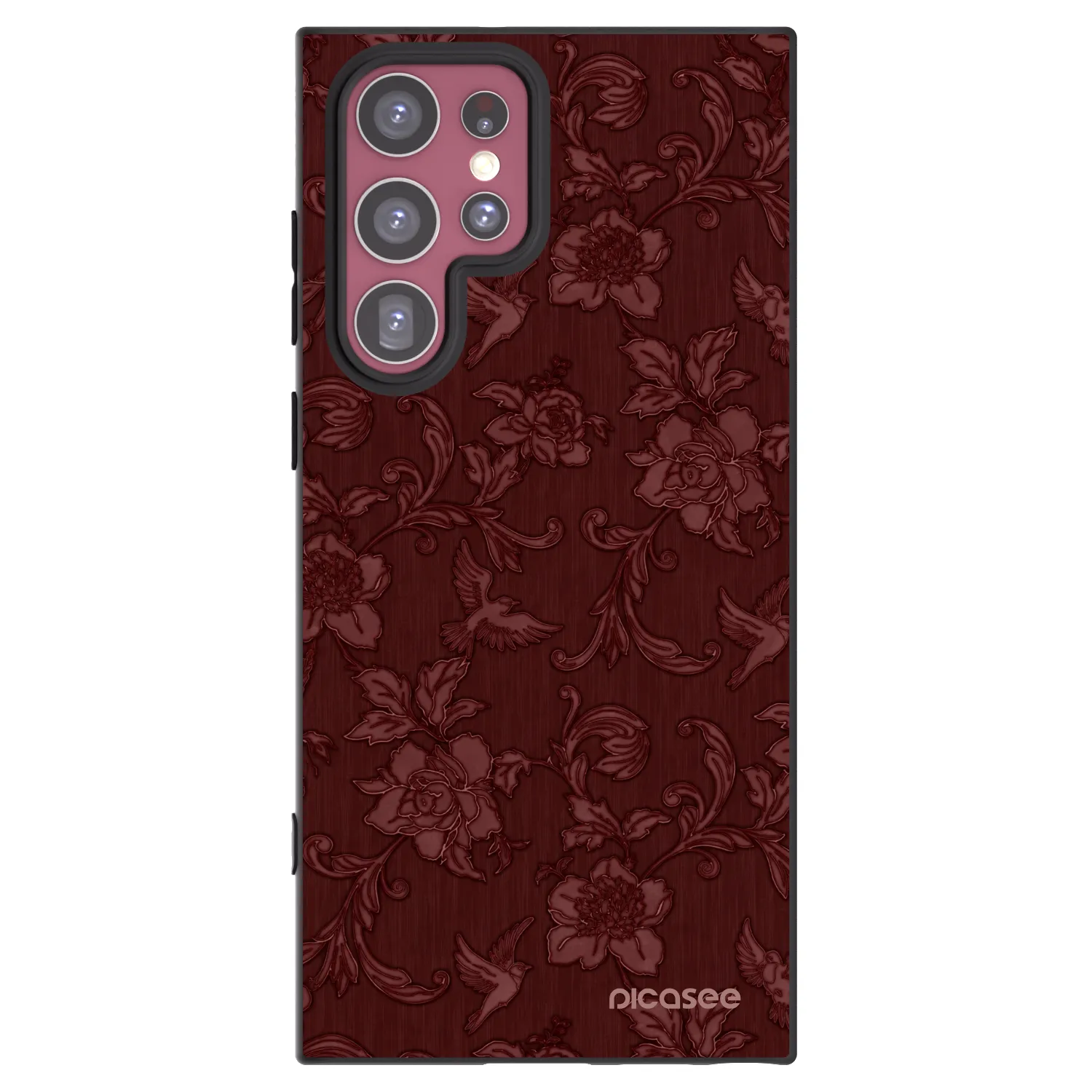 Picasee fekete szilikon tok az alábbi mobiltelefonokra Samsung Galaxy S22 Ultra 5G - Red Elegance
