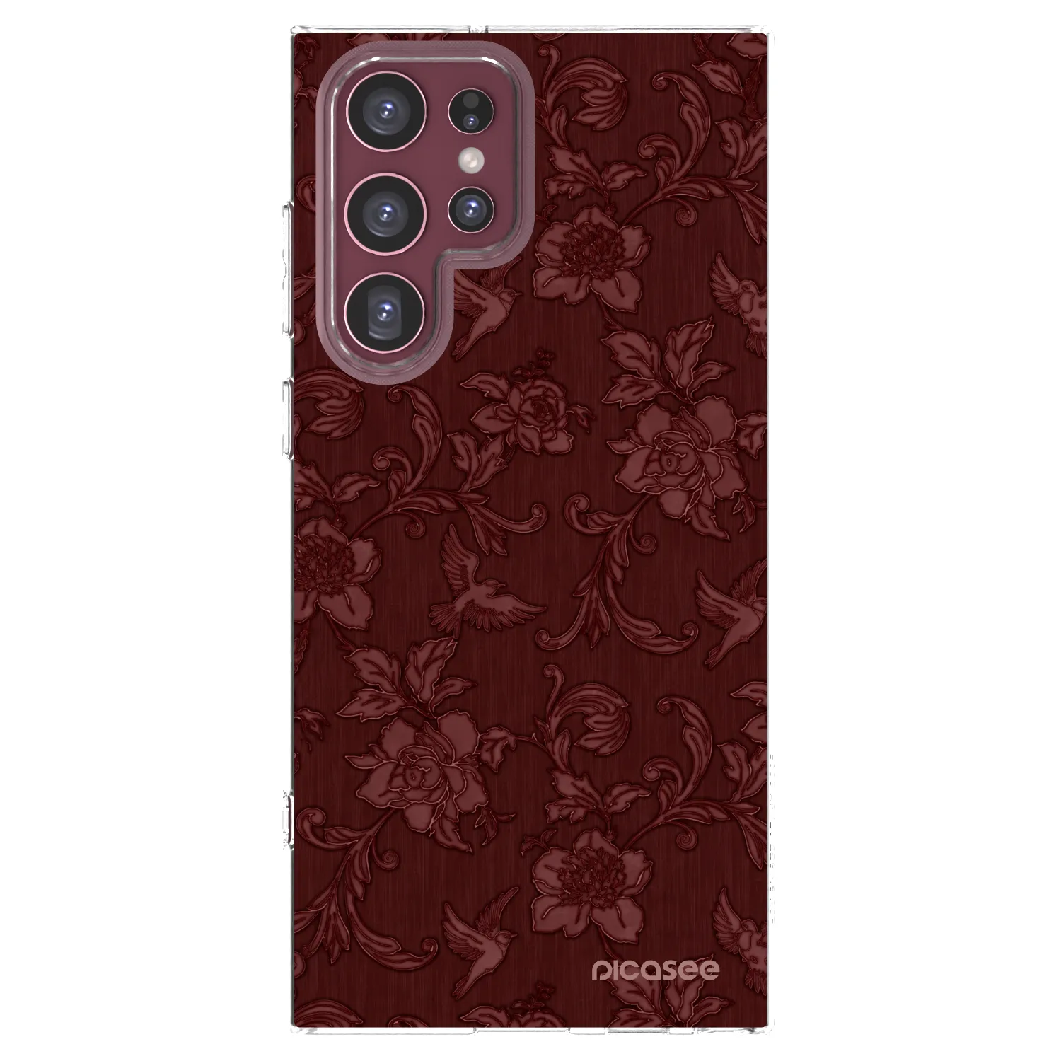 Picasee átlátszó szilikon tok az alábbi mobiltelefonokra Samsung Galaxy S22 Ultra 5G - Red Elegance