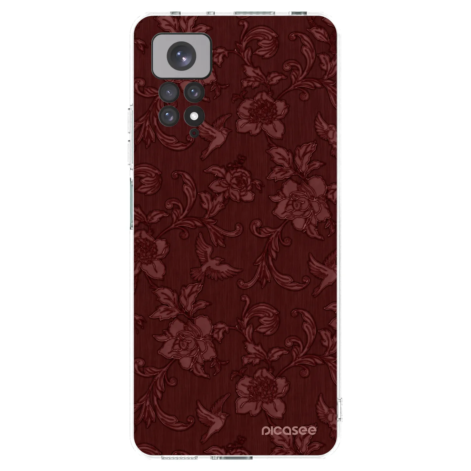 Picasee átlátszó szilikon tok az alábbi mobiltelefonokra Xiaomi Redmi Note 11 - Red Elegance