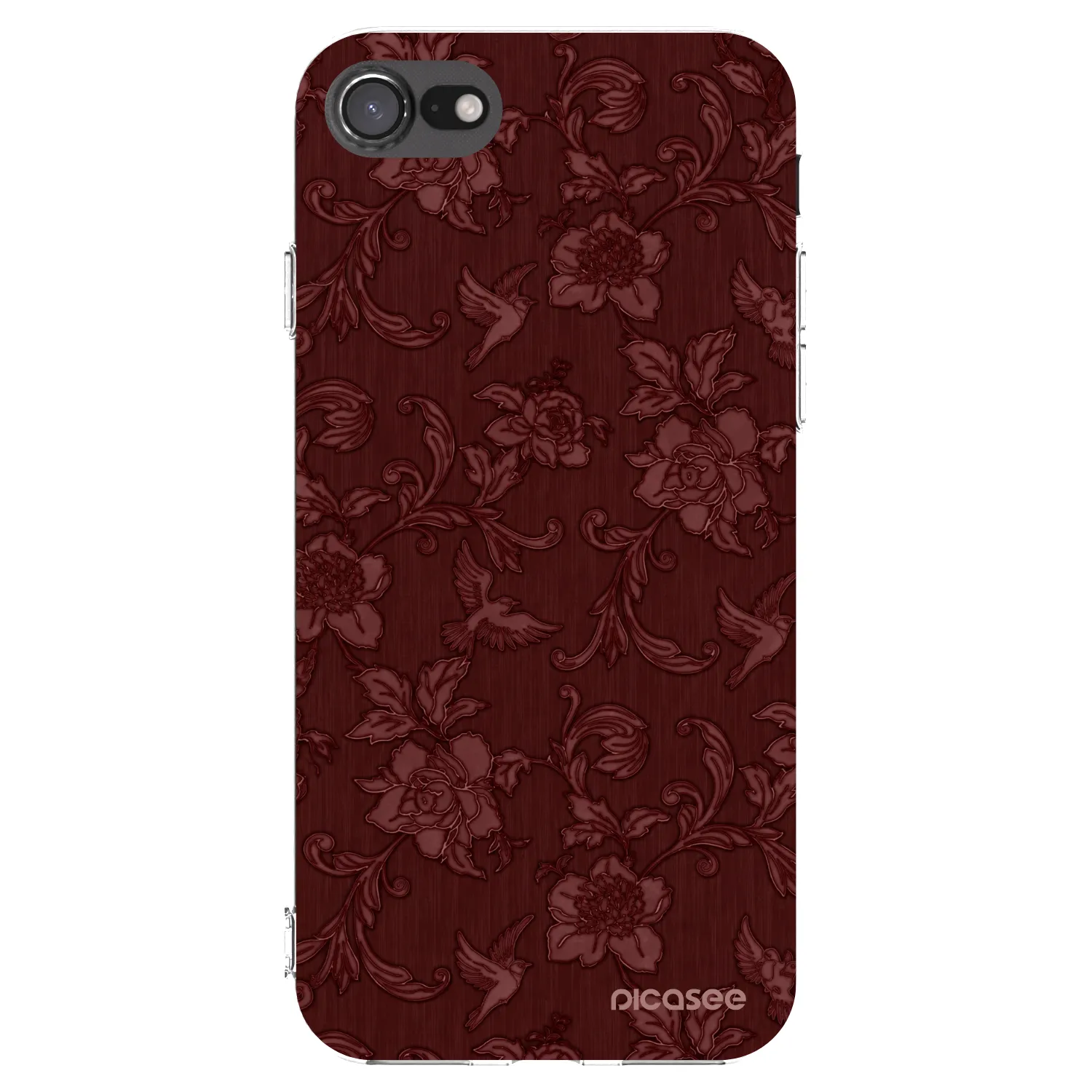 Picasee átlátszó szilikon tok az alábbi mobiltelefonokra Apple iPhone SE 2022 - Red Elegance