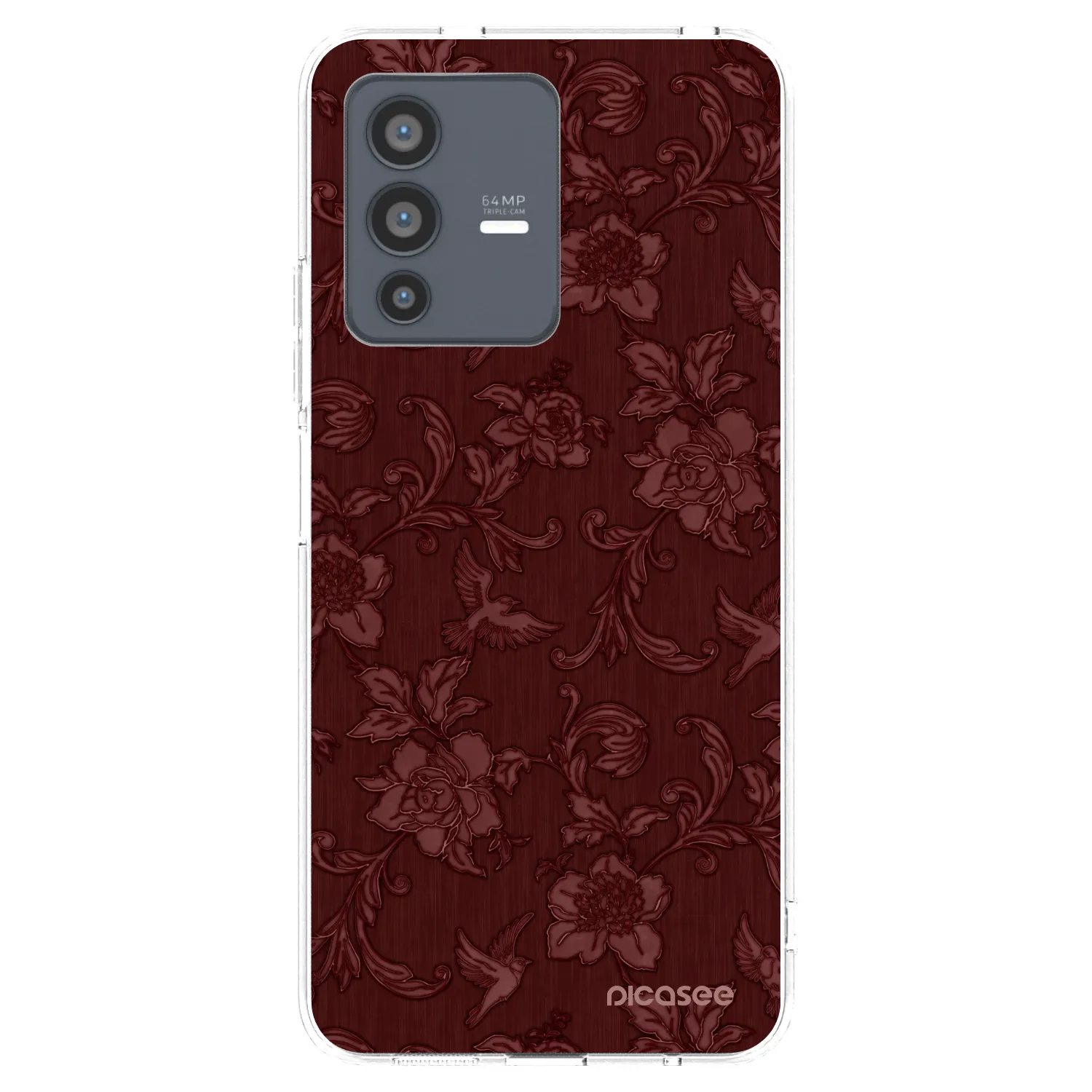 Picasee átlátszó szilikon tok az alábbi mobiltelefonokra Vivo V23 5G - Red Elegance