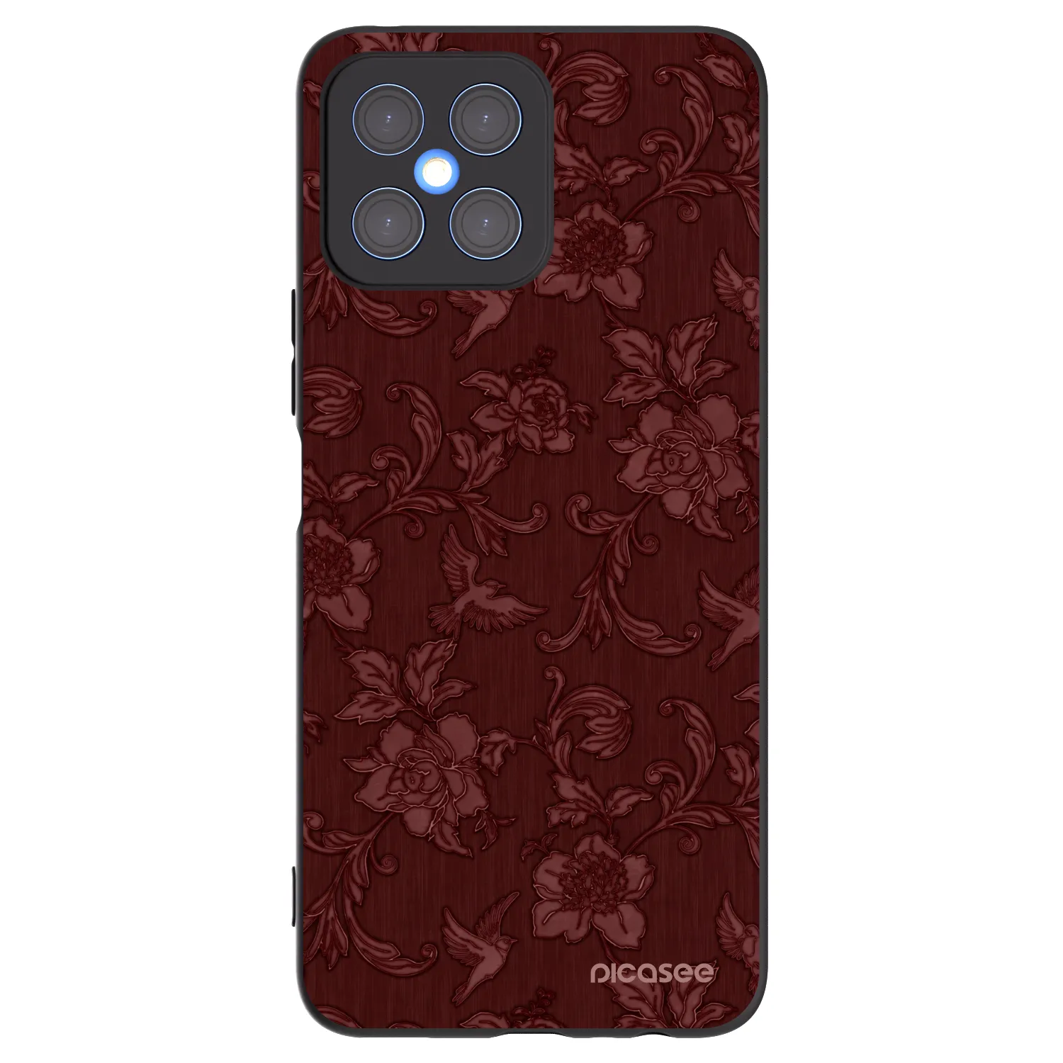 Picasee fekete szilikon tok az alábbi mobiltelefonokra Honor X8 4G - Red Elegance