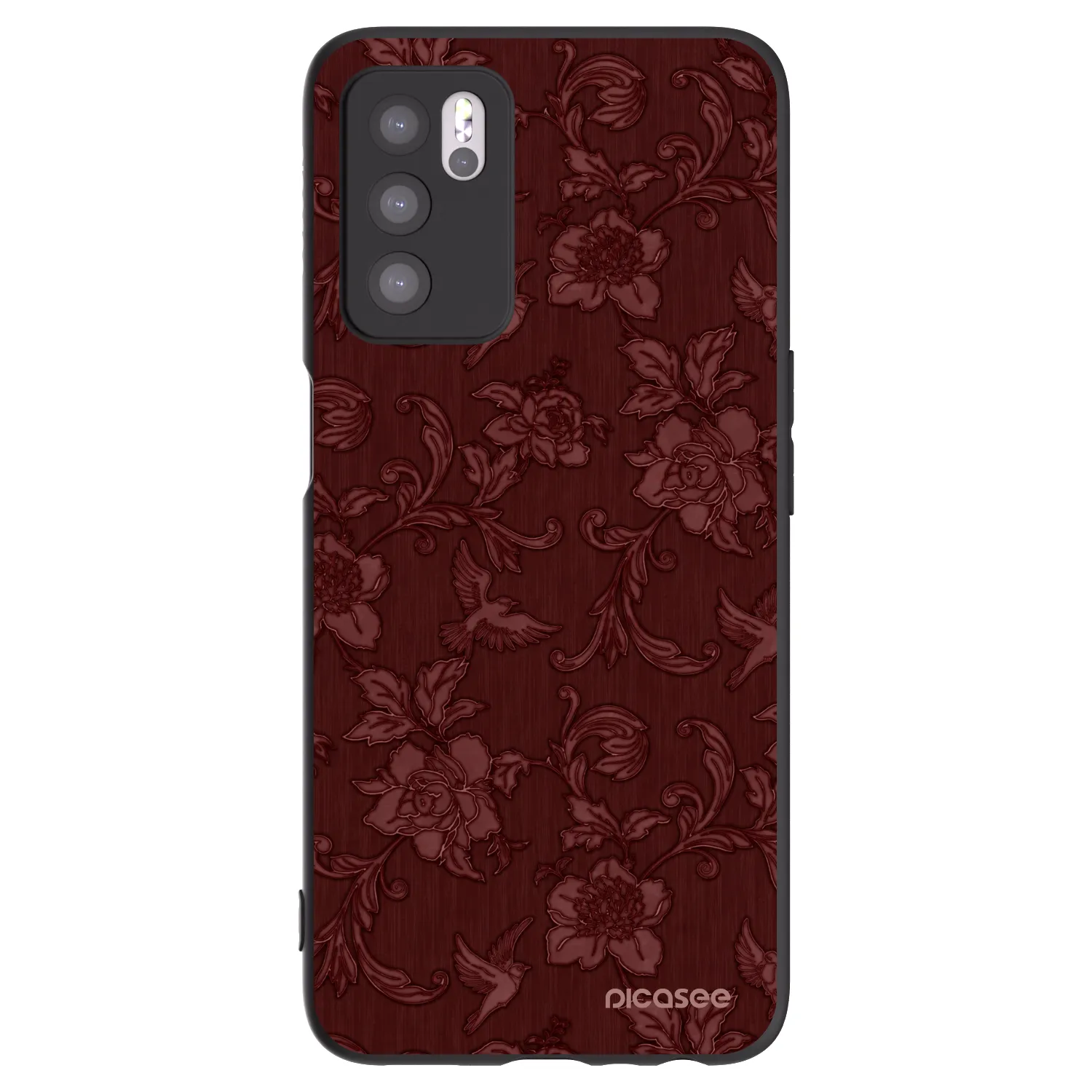 Picasee fekete szilikon tok az alábbi mobiltelefonokra OPPO A16s - Red Elegance