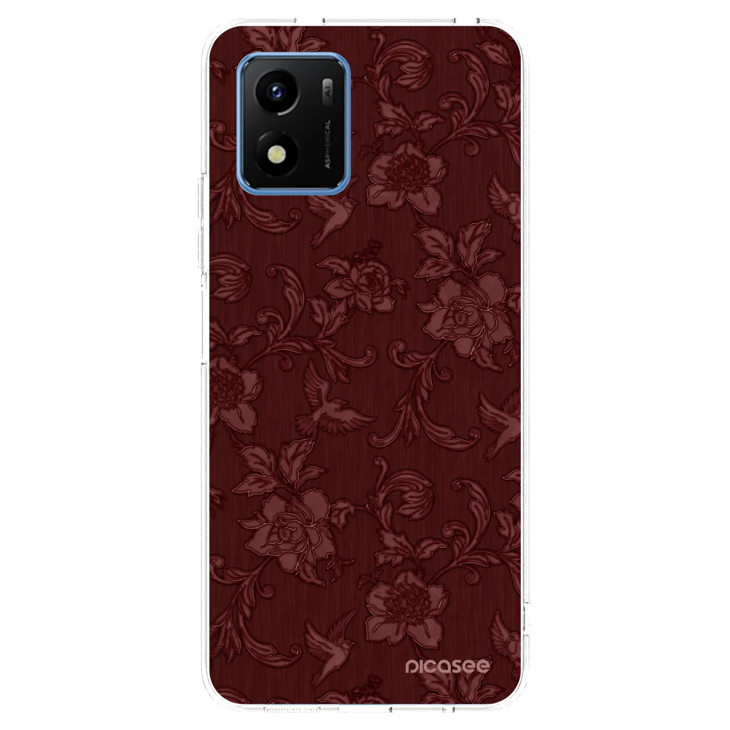 Picasee átlátszó szilikon tok az alábbi mobiltelefonokra Vivo Y01 - Red Elegance