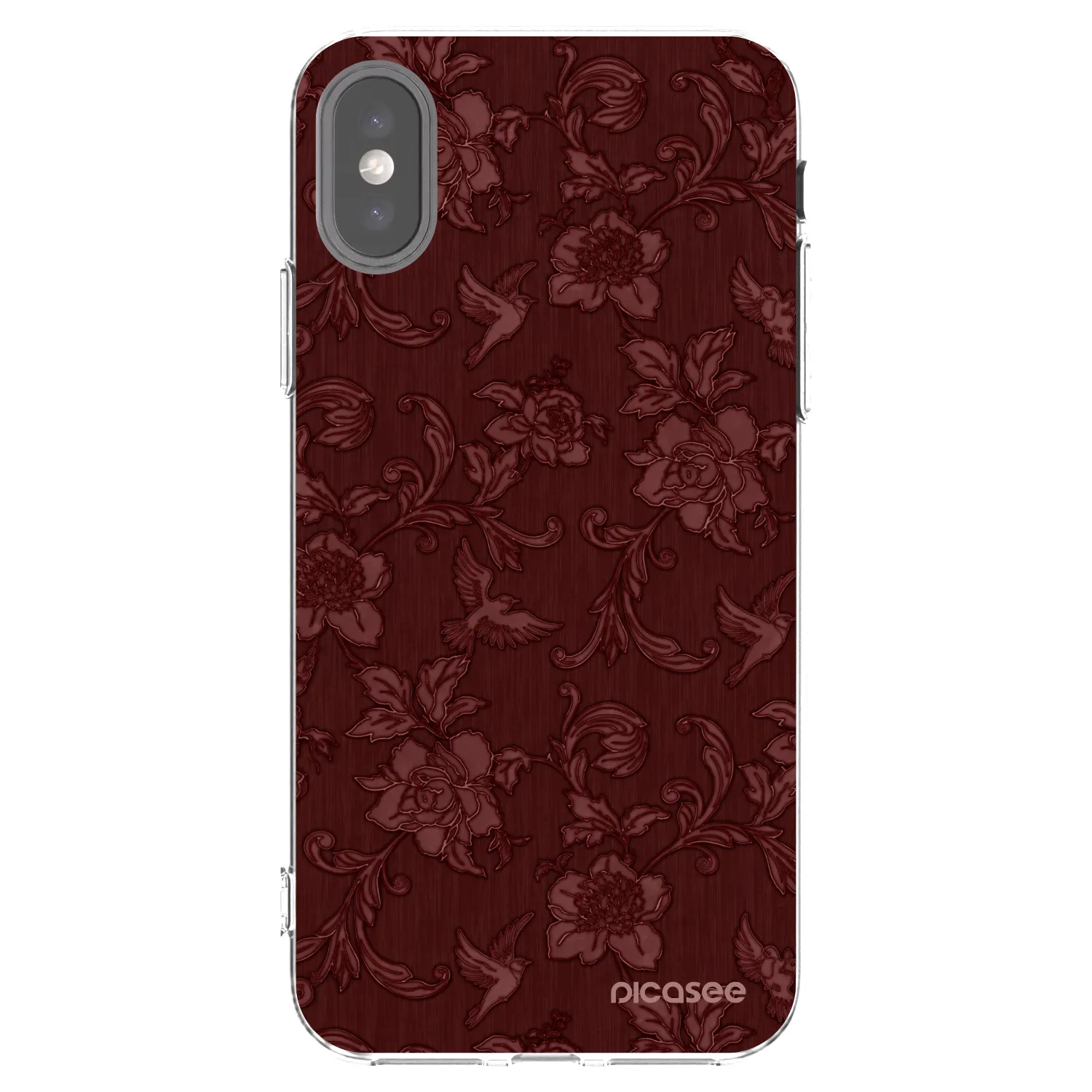 Picasee átlátszó szilikon tok az alábbi mobiltelefonokra Apple iPhone X/XS - Red Elegance