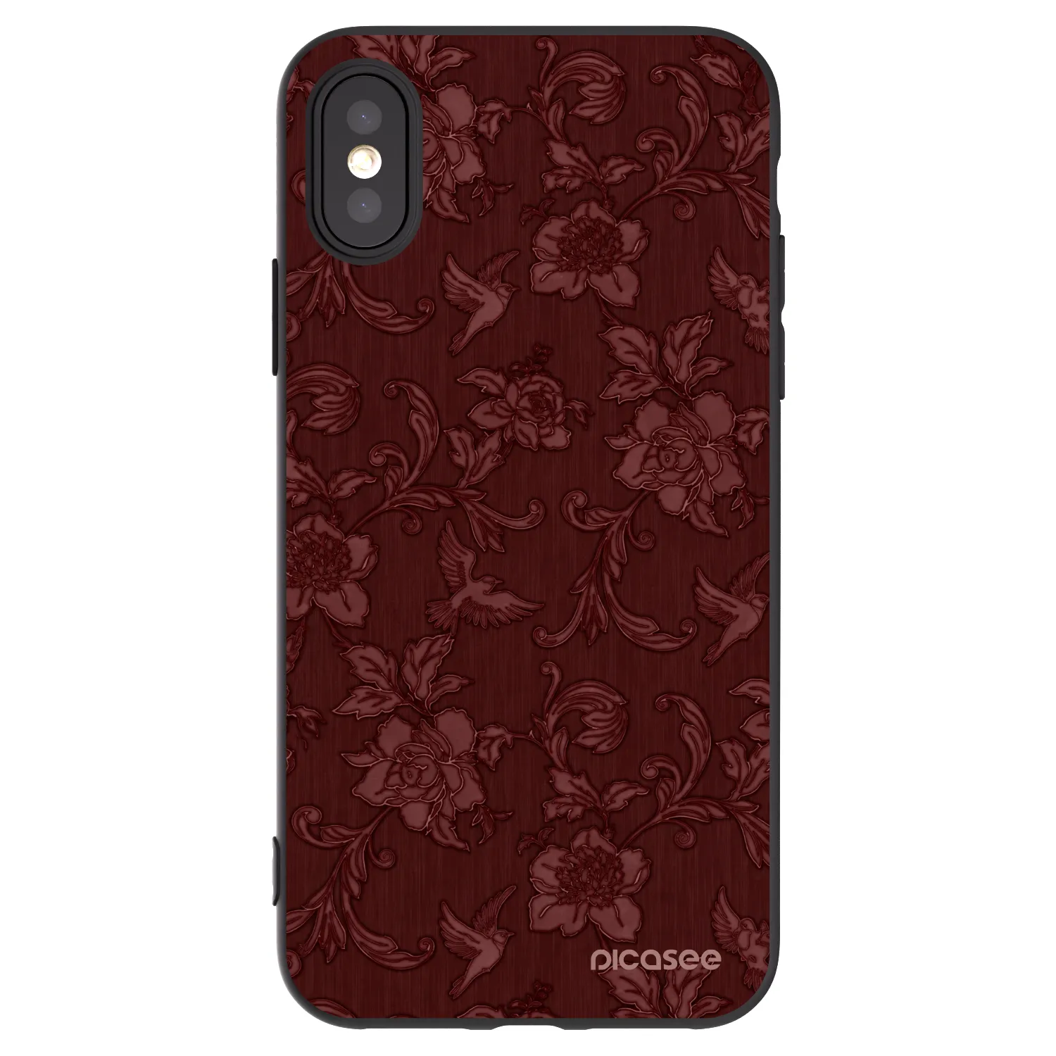 Picasee fekete szilikon tok az alábbi mobiltelefonokra Apple iPhone X/XS - Red Elegance