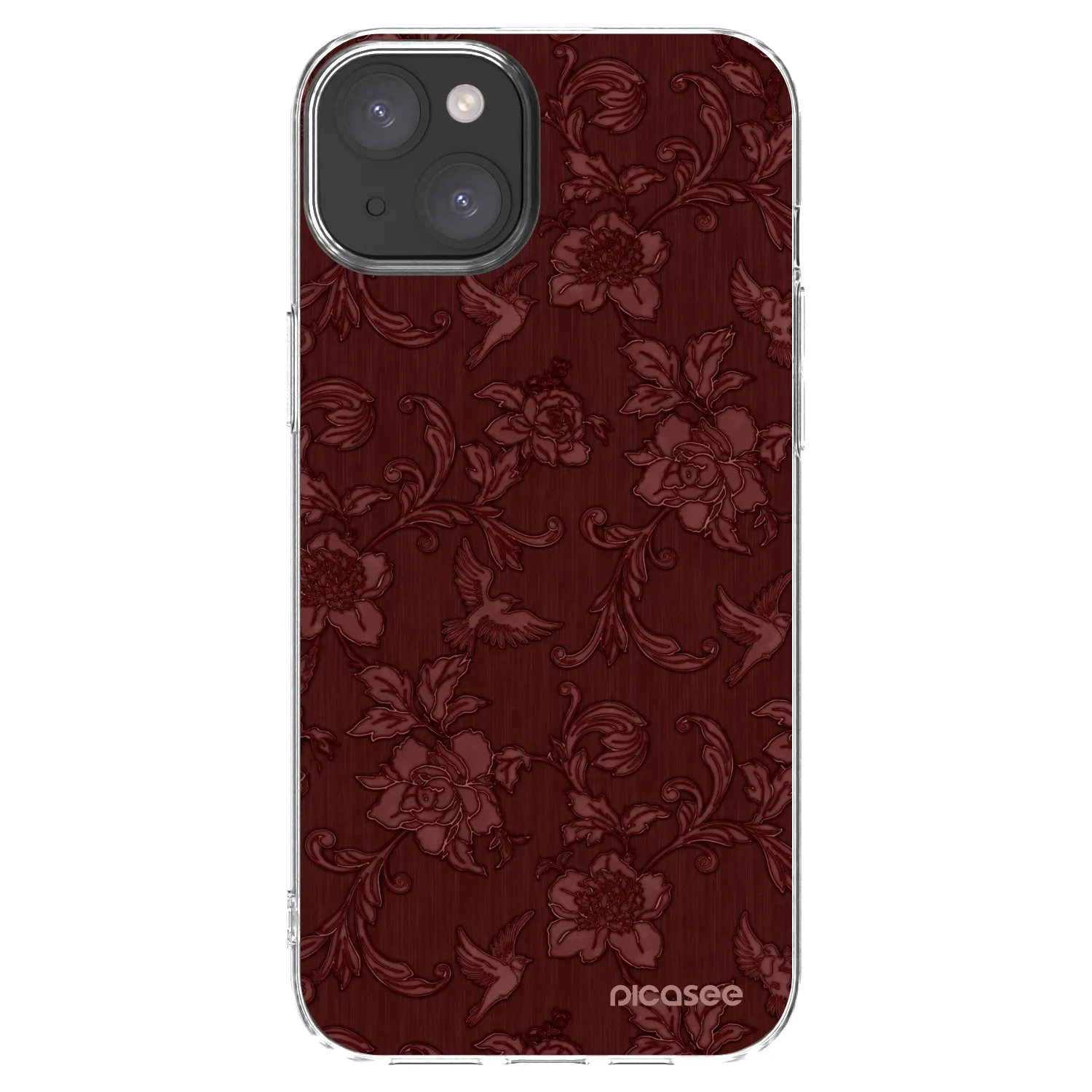 Picasee átlátszó szilikon tok az alábbi mobiltelefonokra Apple iPhone 15 Plus - Red Elegance