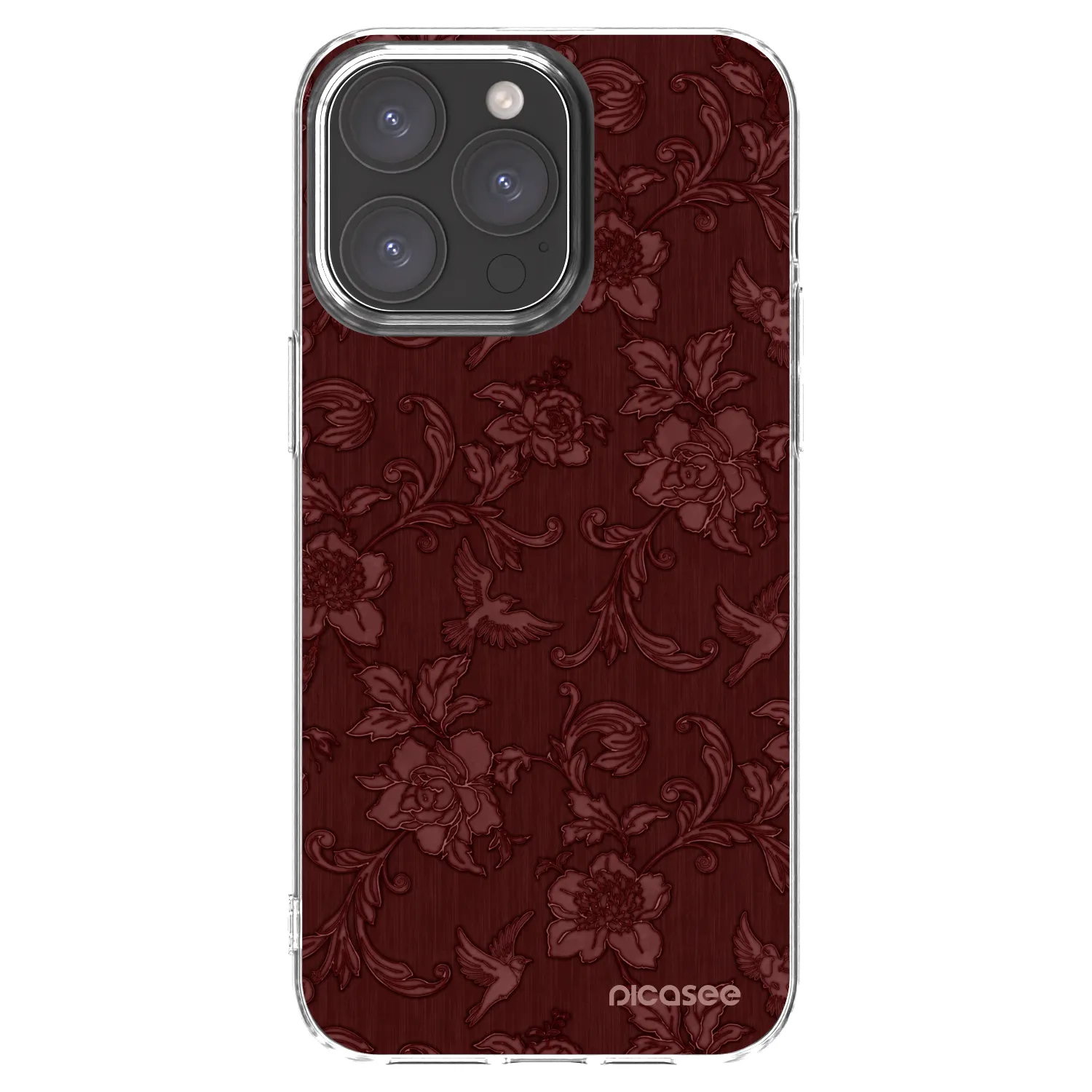 Picasee átlátszó szilikon tok az alábbi mobiltelefonokra Apple iPhone 15 Pro Max - Red Elegance