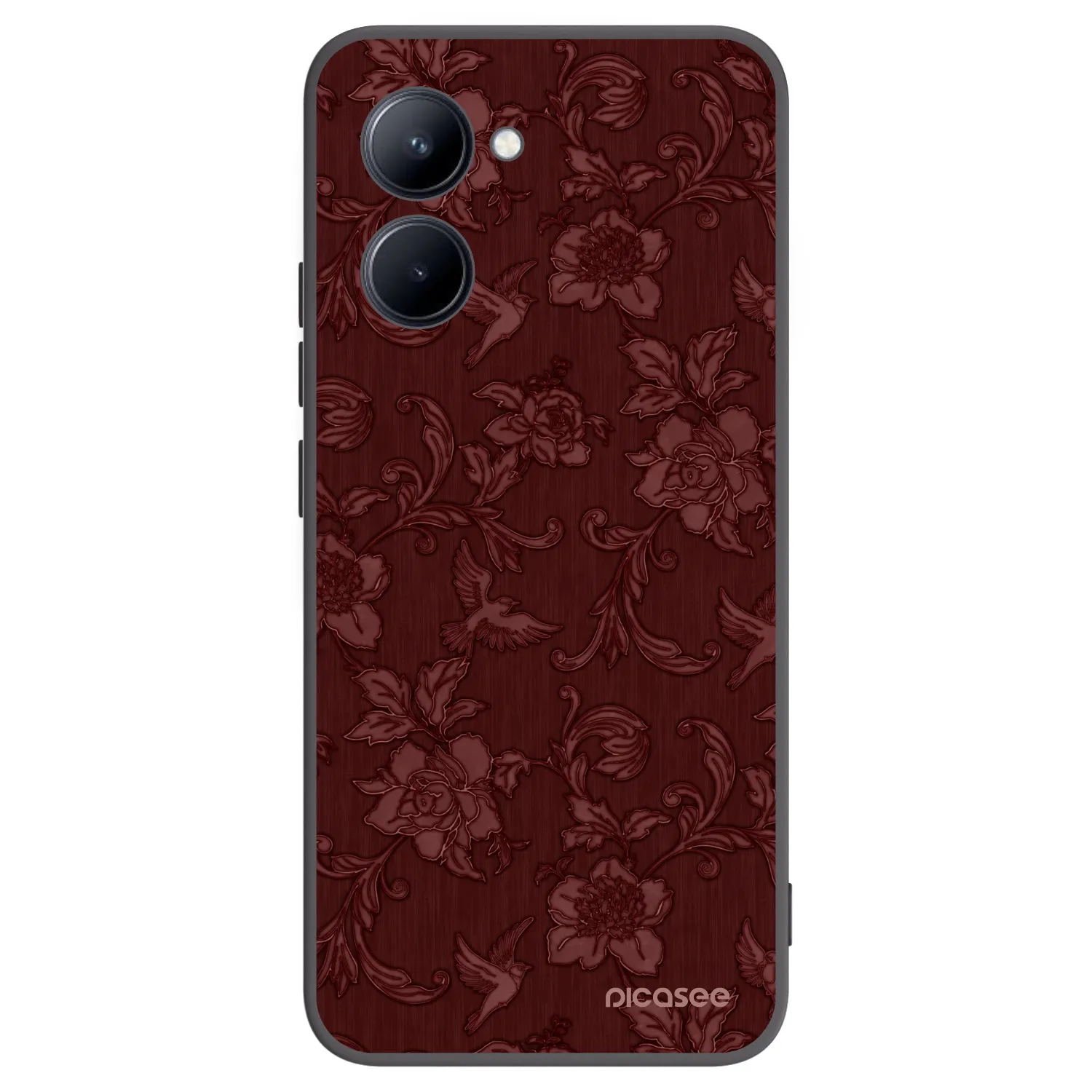 Picasee fekete szilikon tok az alábbi mobiltelefonokra Realme C33 (2023) - Red Elegance