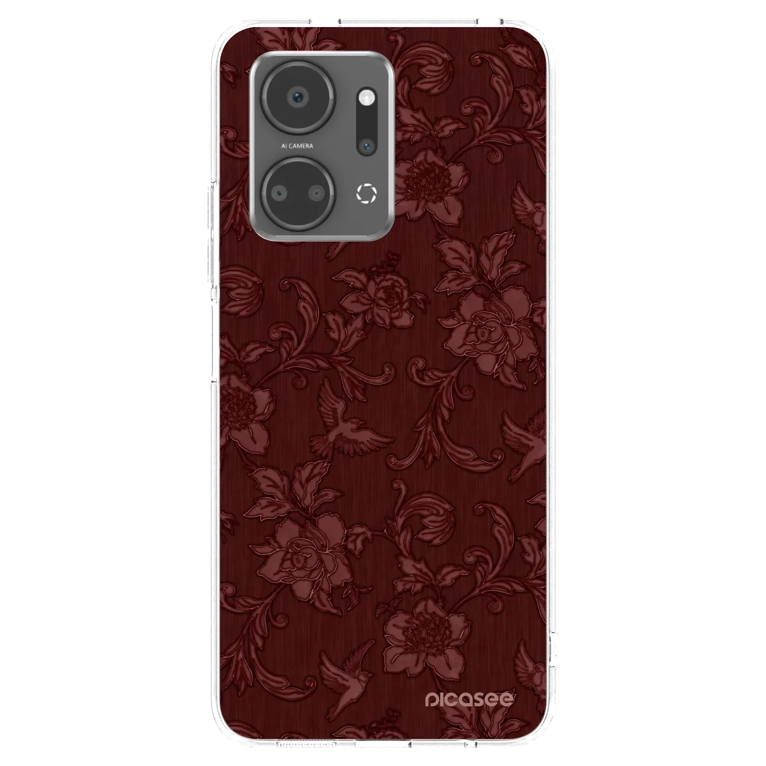 Picasee átlátszó szilikon tok az alábbi mobiltelefonokra Honor X7a - Red Elegance