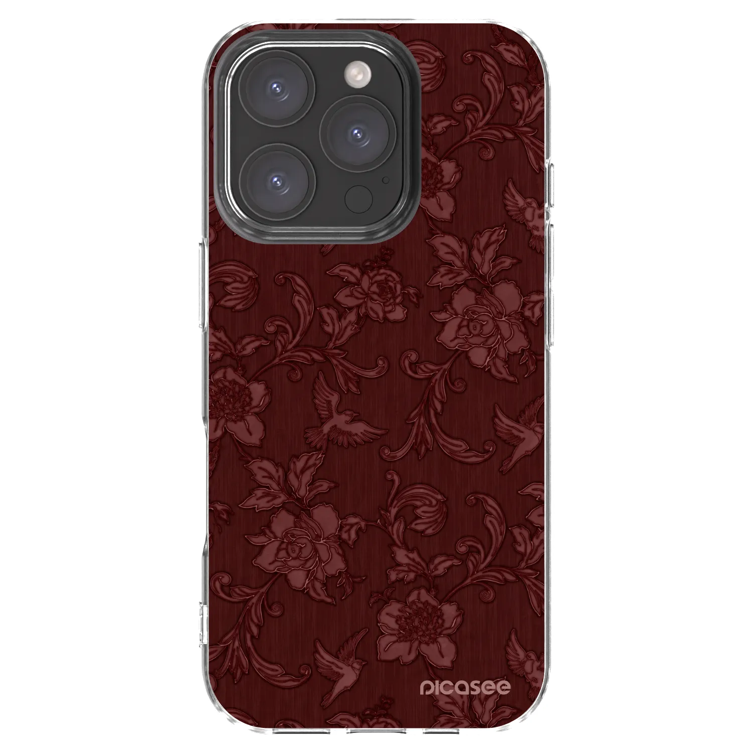 Picasee átlátszó szilikon tok az alábbi mobiltelefonokra Apple iPhone 16 Pro - Red Elegance