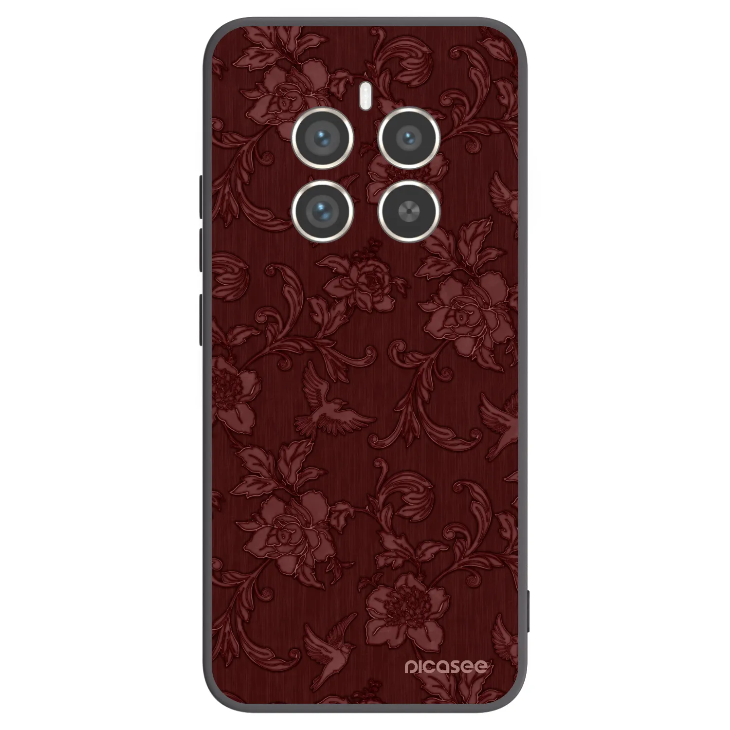 Picasee fekete szilikon tok az alábbi mobiltelefonokra Realme 12 Pro 5G - Red Elegance