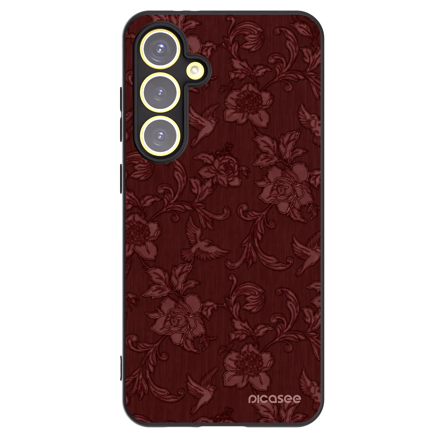 Picasee fekete szilikon tok az alábbi mobiltelefonokra Samsung Galaxy S24 FE S721B - Red Elegance