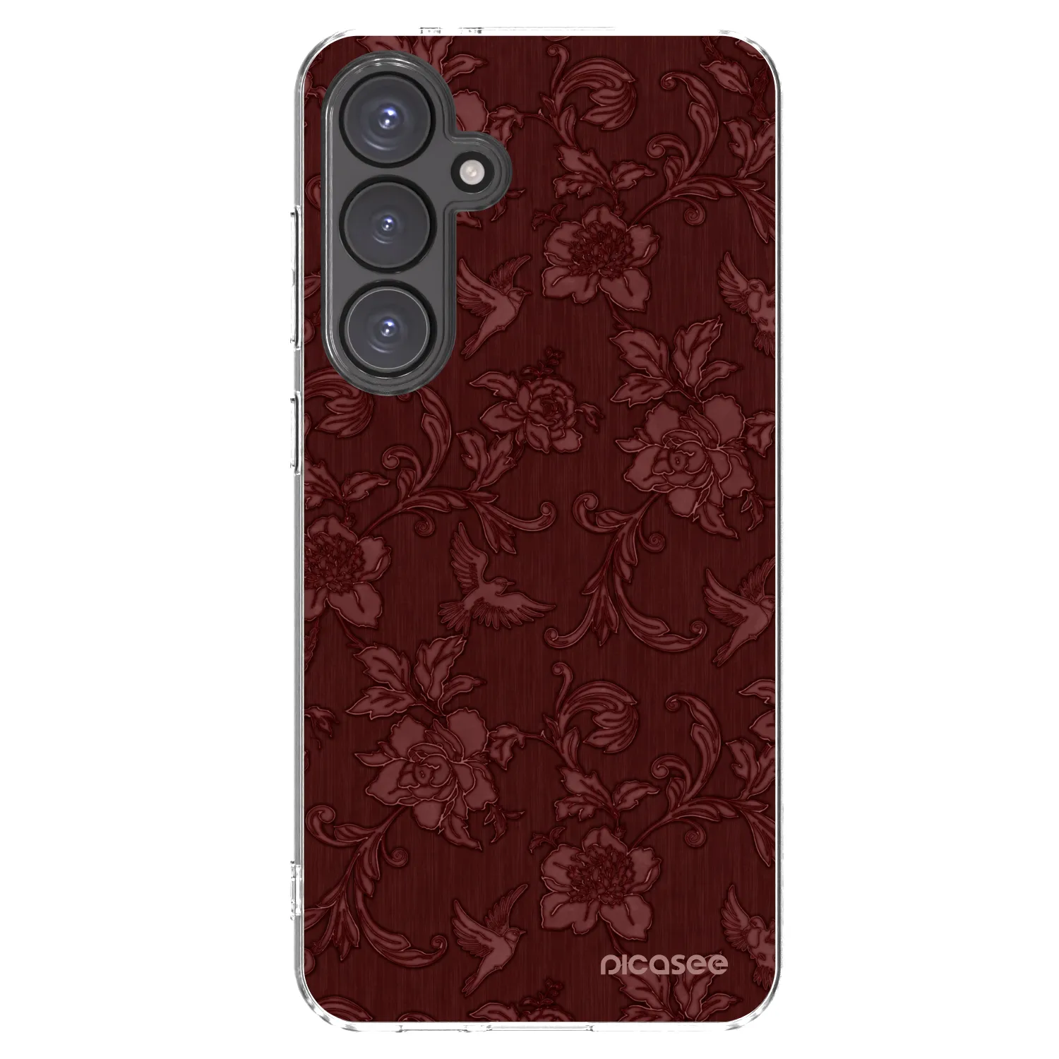 Picasee átlátszó szilikon tok az alábbi mobiltelefonokra Samsung Galaxy S24 FE S721B - Red Elegance