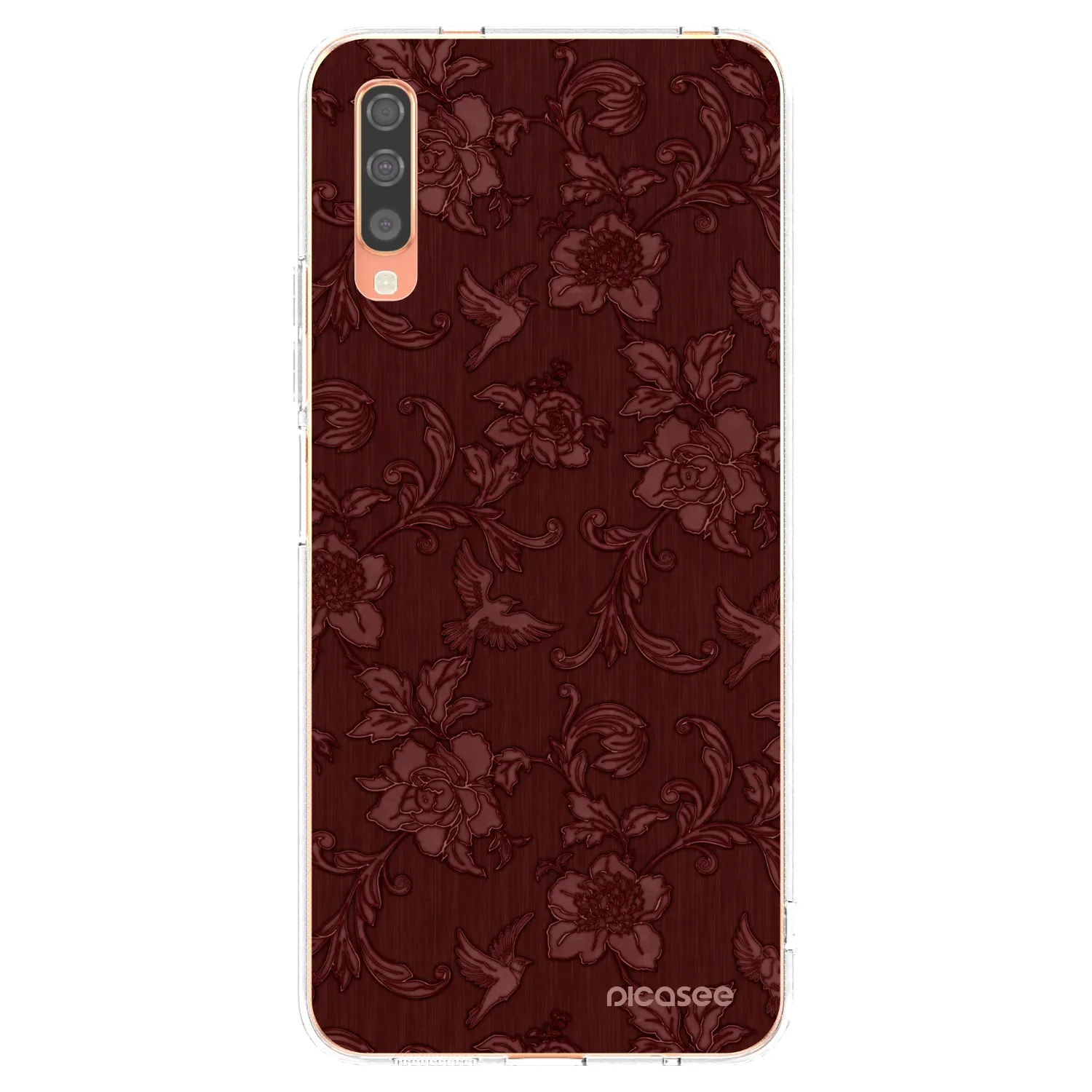 Picasee átlátszó szilikon tok az alábbi mobiltelefonokra Samsung Galaxy A70 A705F - Red Elegance