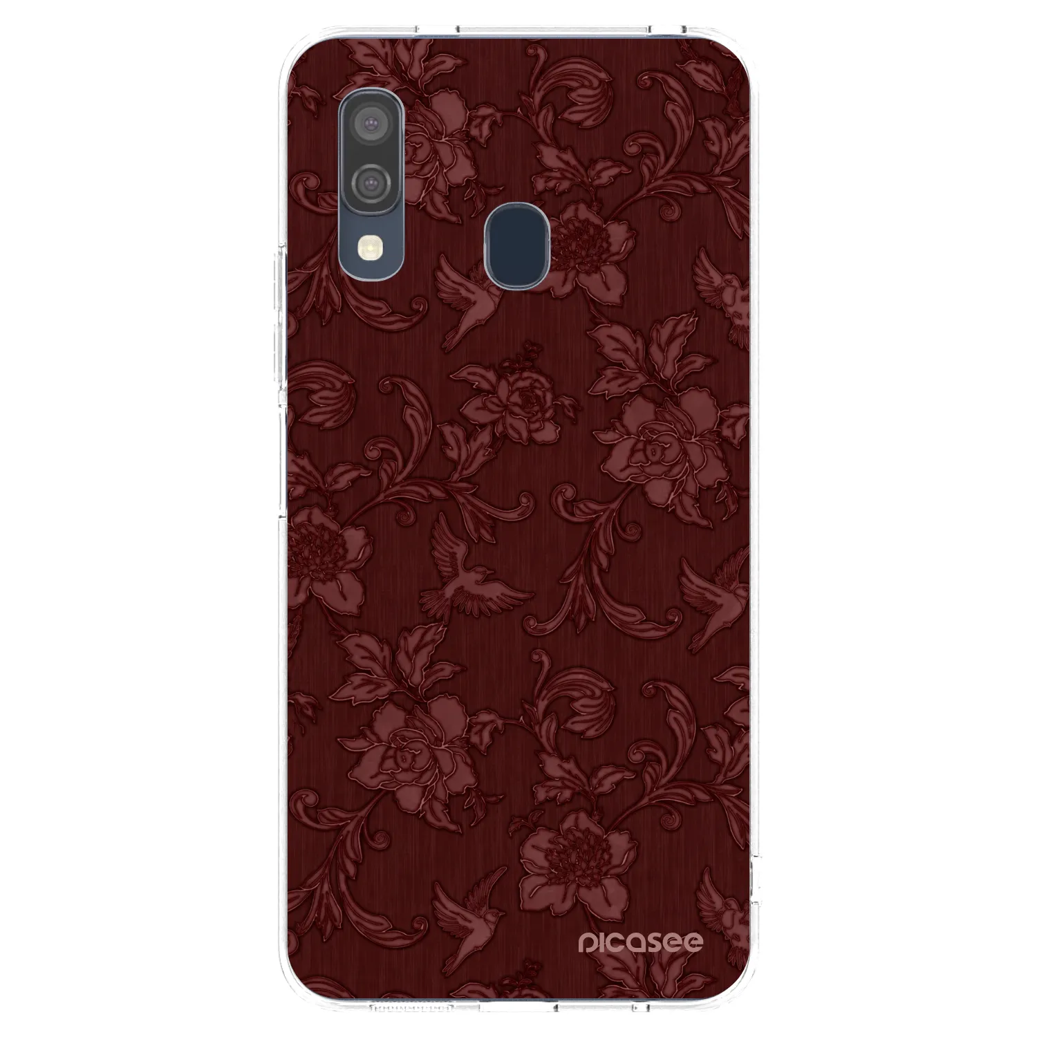 Picasee átlátszó szilikon tok az alábbi mobiltelefonokra Samsung Galaxy A40 A405F - Red Elegance