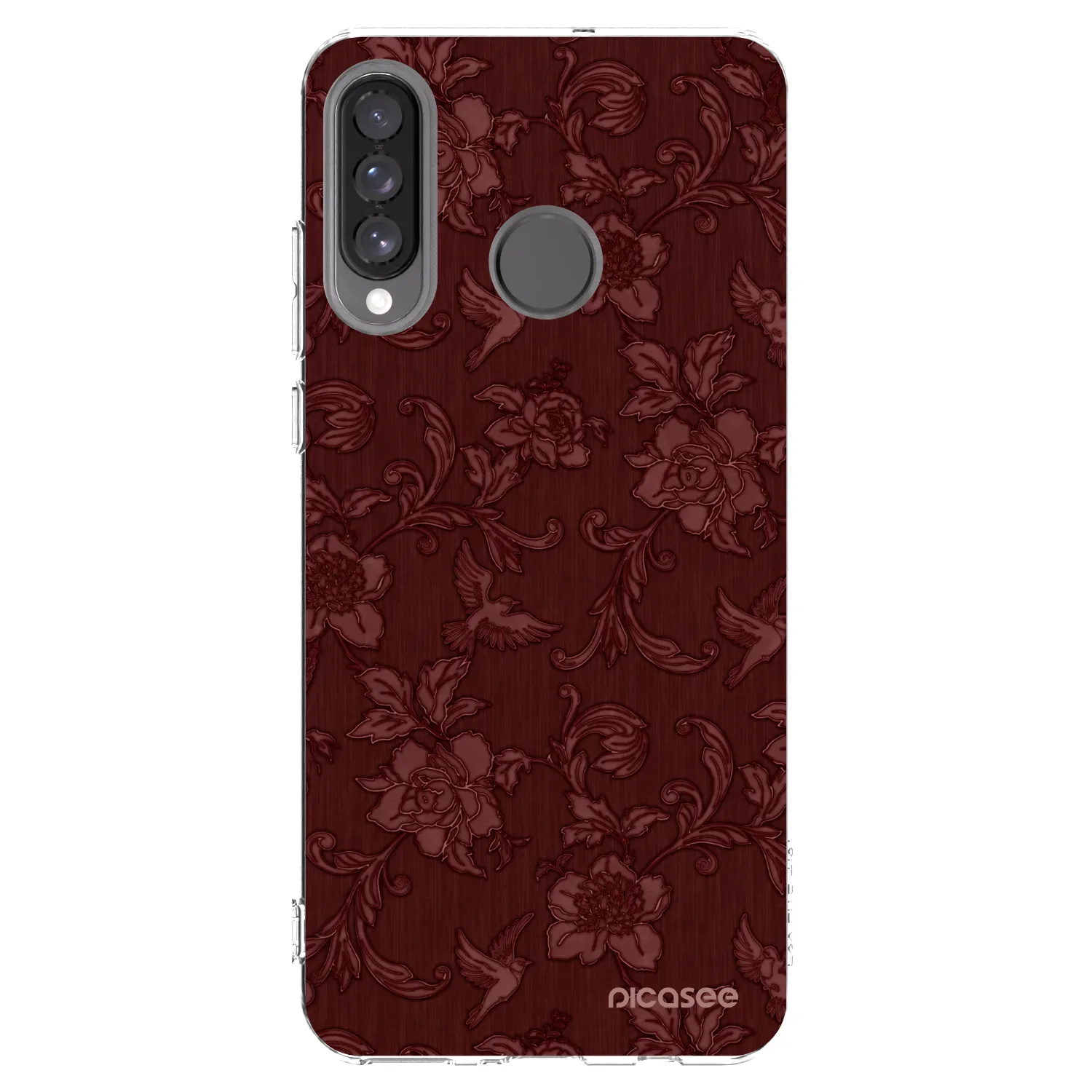 Picasee átlátszó szilikon tok az alábbi mobiltelefonokra Huawei P30 Lite - Red Elegance