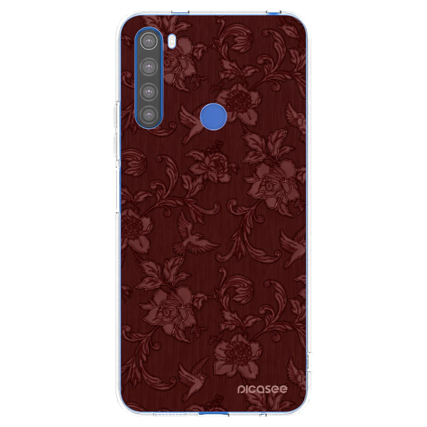 Picasee átlátszó szilikon tok az alábbi mobiltelefonokra Xiaomi Redmi Note 8T - Red Elegance