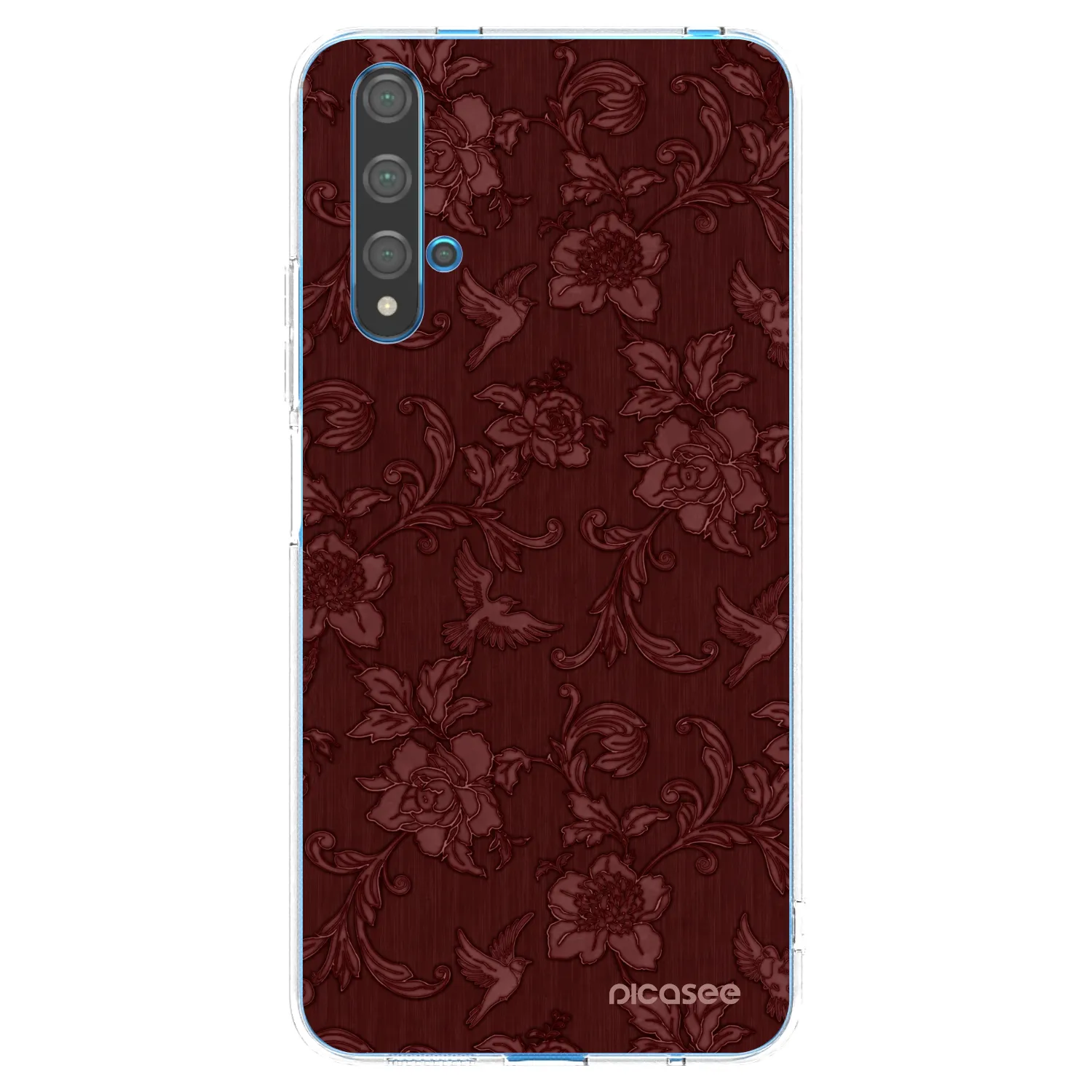 Picasee átlátszó szilikon tok az alábbi mobiltelefonokra Huawei Nova 5T - Red Elegance