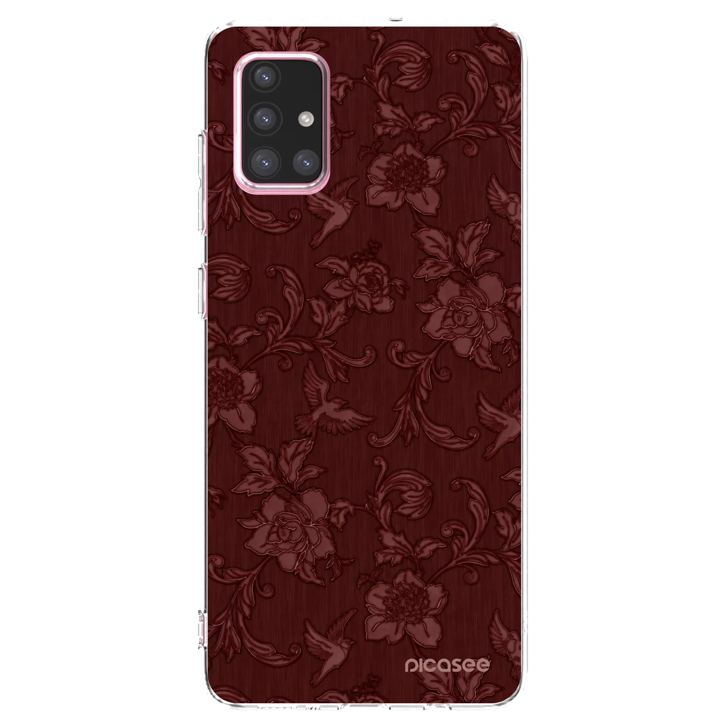 Picasee átlátszó szilikon tok az alábbi mobiltelefonokra Samsung Galaxy A71 A715F - Red Elegance
