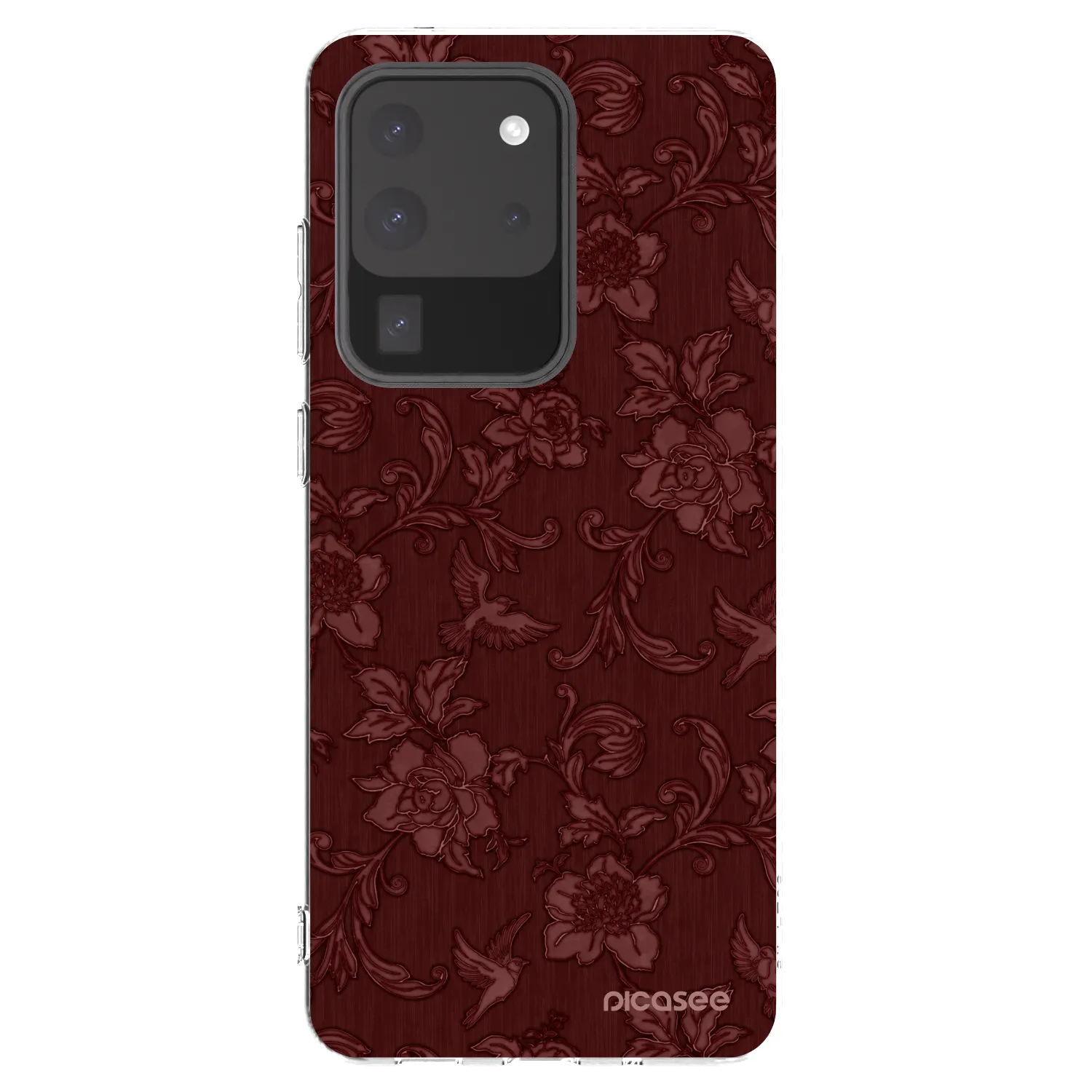 Picasee átlátszó szilikon tok az alábbi mobiltelefonokra Samsung Galaxy S20 Ultra 5G G988F - Red Elegance