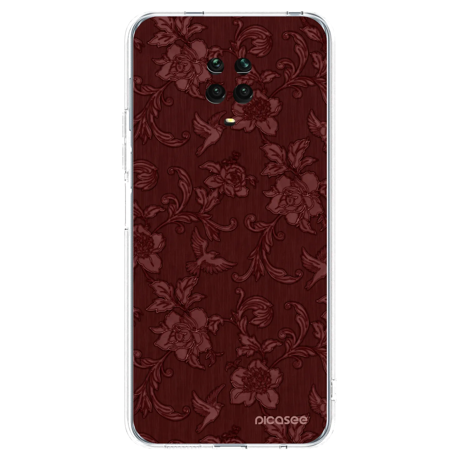 Picasee átlátszó szilikon tok az alábbi mobiltelefonokra Xiaomi Redmi Note 9S - Red Elegance