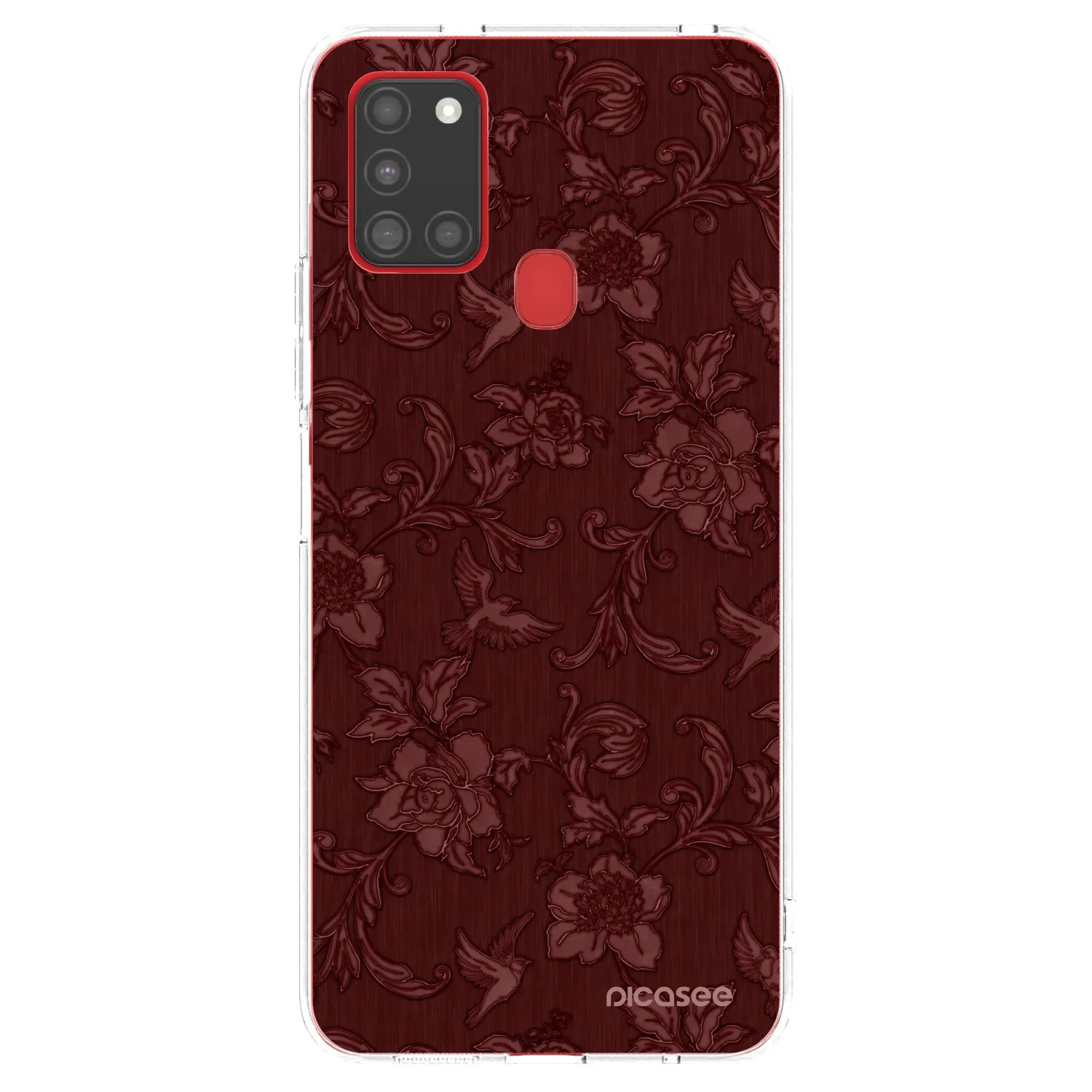 Picasee átlátszó szilikon tok az alábbi mobiltelefonokra Samsung Galaxy A21s - Red Elegance