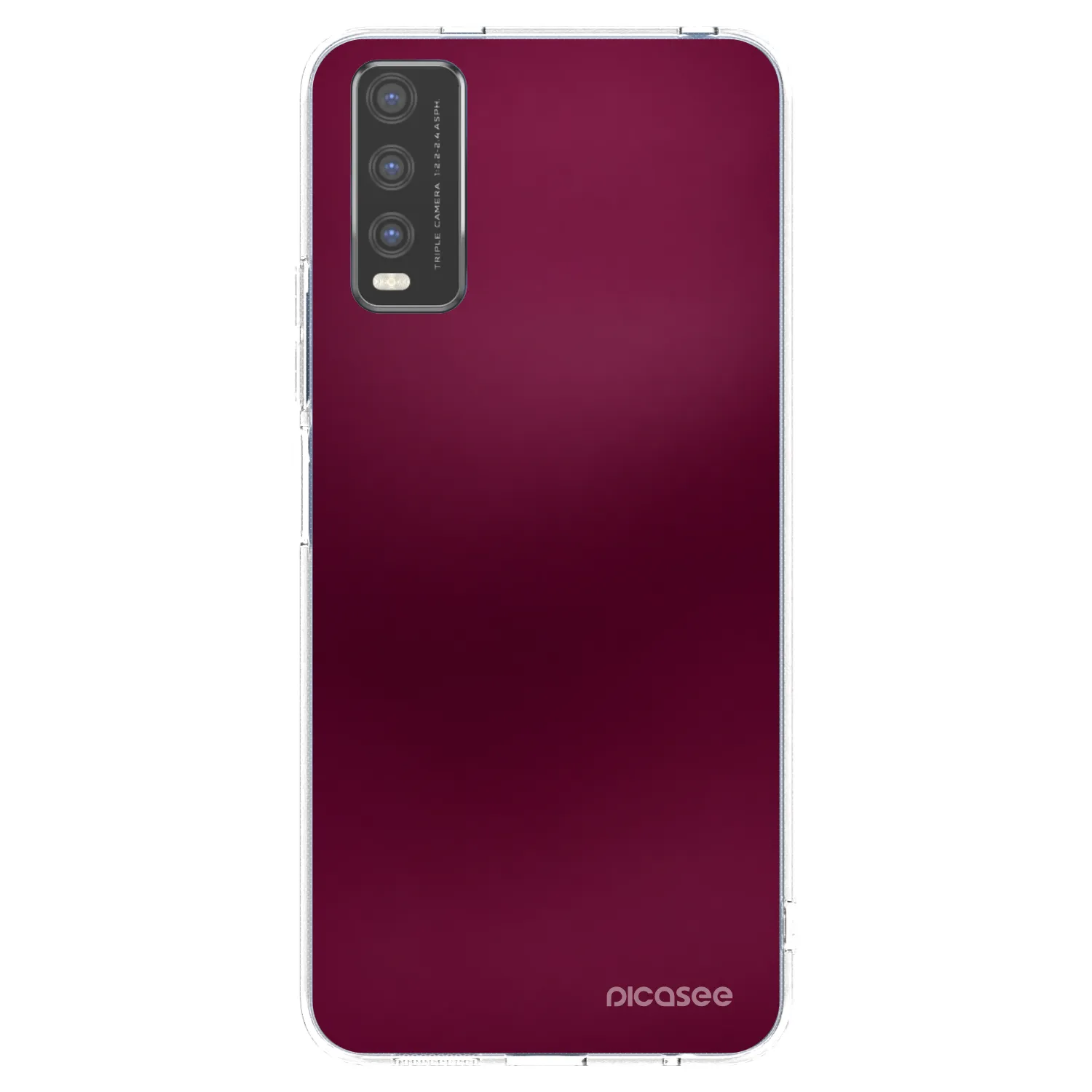 Picasee átlátszó szilikon tok az alábbi mobiltelefonokra Vivo Y20s - Velvet Bordeaux