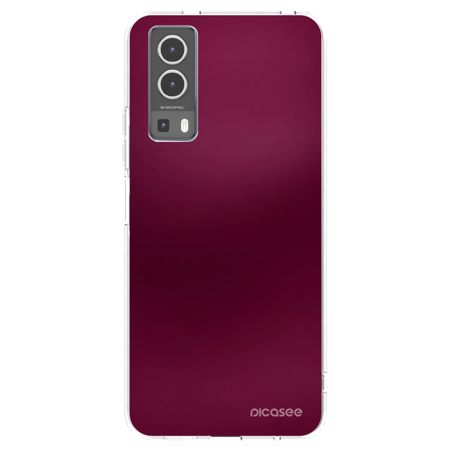 Picasee átlátszó szilikon tok az alábbi mobiltelefonokra Vivo Y72 5G - Velvet Bordeaux