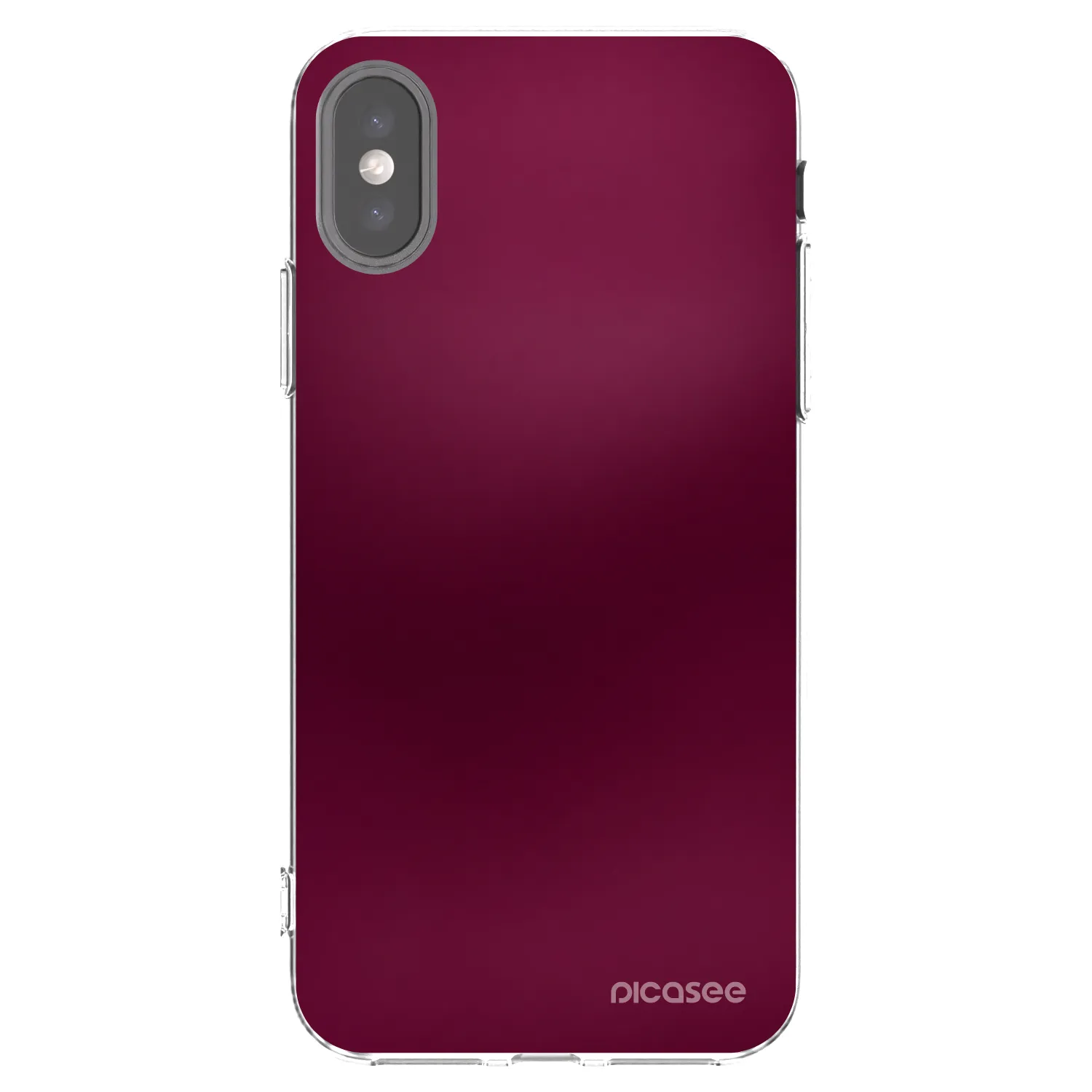 Picasee átlátszó szilikon tok az alábbi mobiltelefonokra Apple iPhone X/XS - Velvet Bordeaux