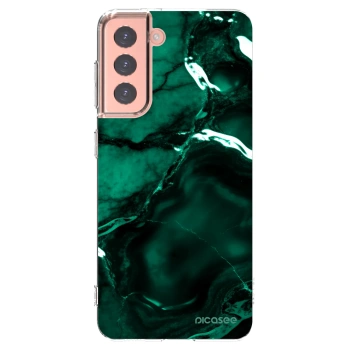 Picasee átlátszó szilikon tok az alábbi mobiltelefonokra Samsung Galaxy S21 5G G991B - Dark emerald