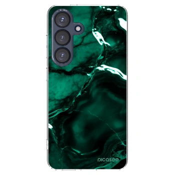 Picasee átlátszó szilikon tok az alábbi mobiltelefonokra Samsung Galaxy S25 5G - Dark emerald