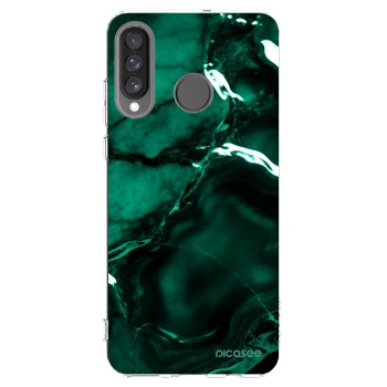 Picasee átlátszó szilikon tok az alábbi mobiltelefonokra Huawei P30 Lite - Dark emerald