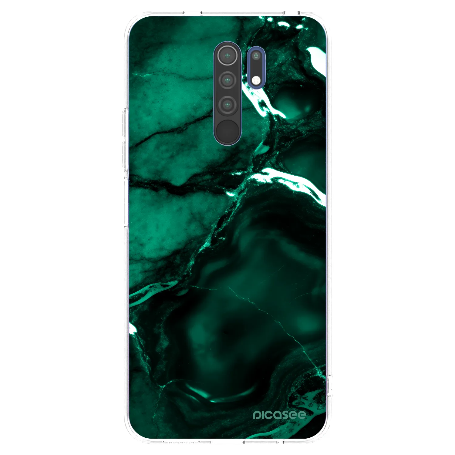 Picasee átlátszó szilikon tok az alábbi mobiltelefonokra Xiaomi Redmi 9 - Dark emerald