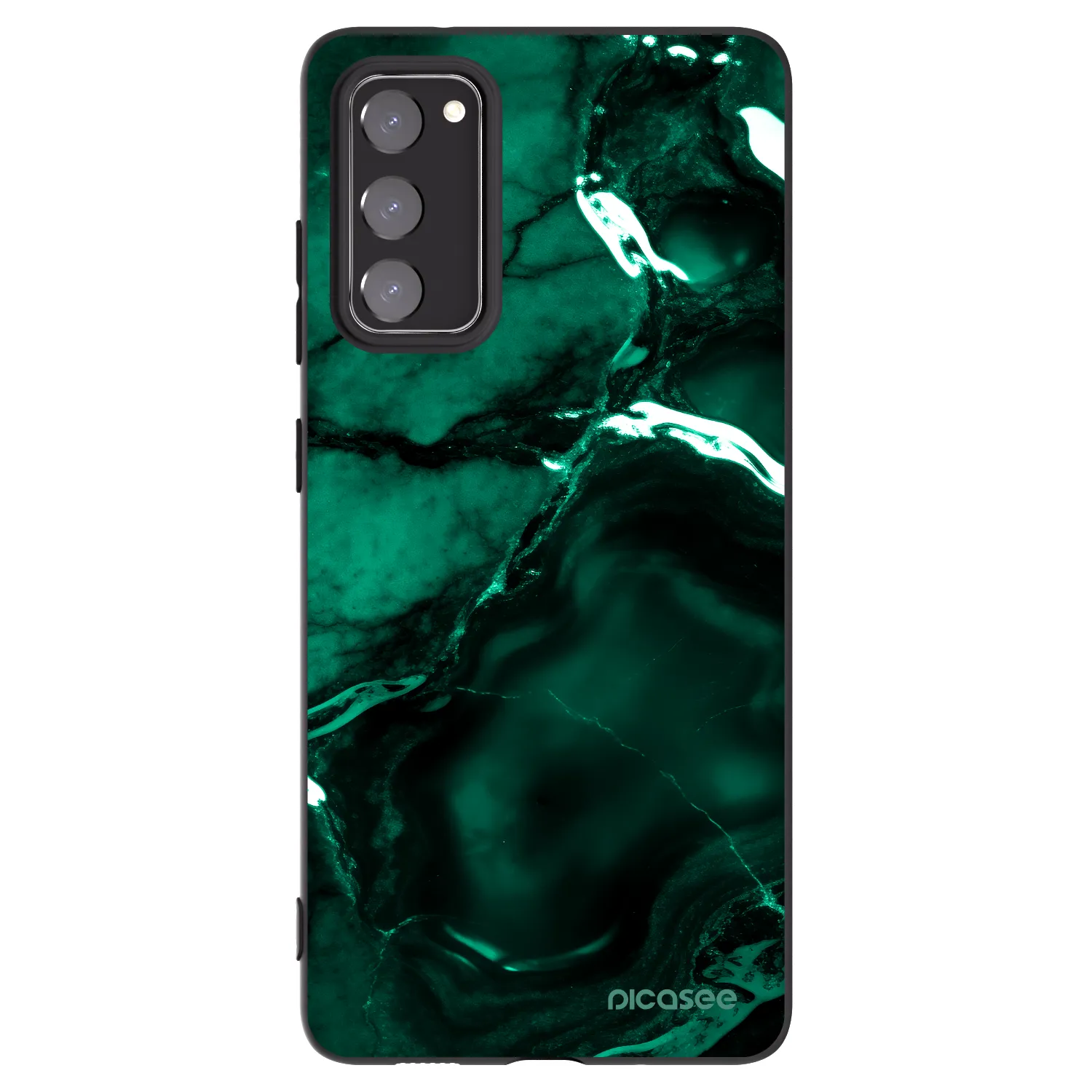 Picasee fekete szilikon tok az alábbi mobiltelefonokra Samsung Galaxy S20 FE - Dark emerald