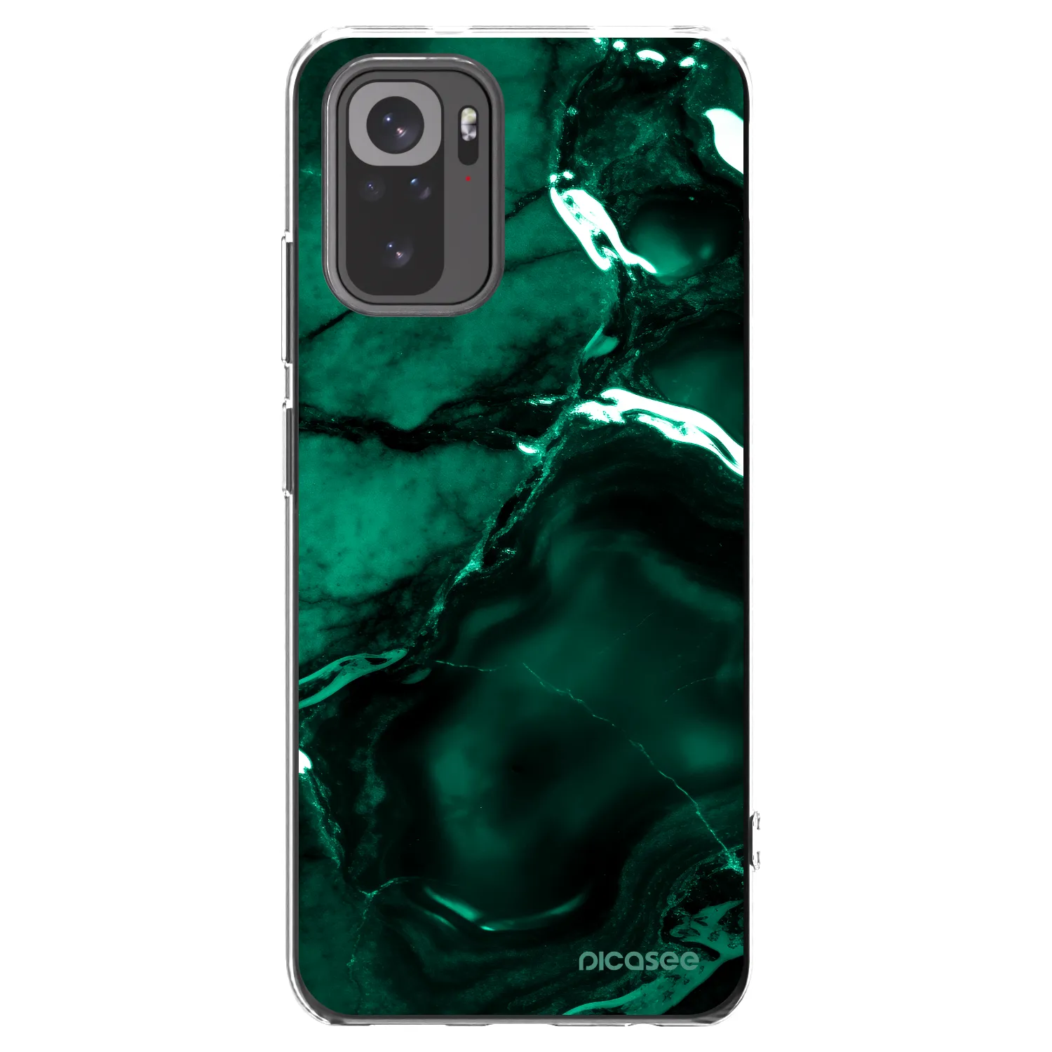 Picasee átlátszó szilikon tok az alábbi mobiltelefonokra Xiaomi Redmi Note 10 - Dark emerald